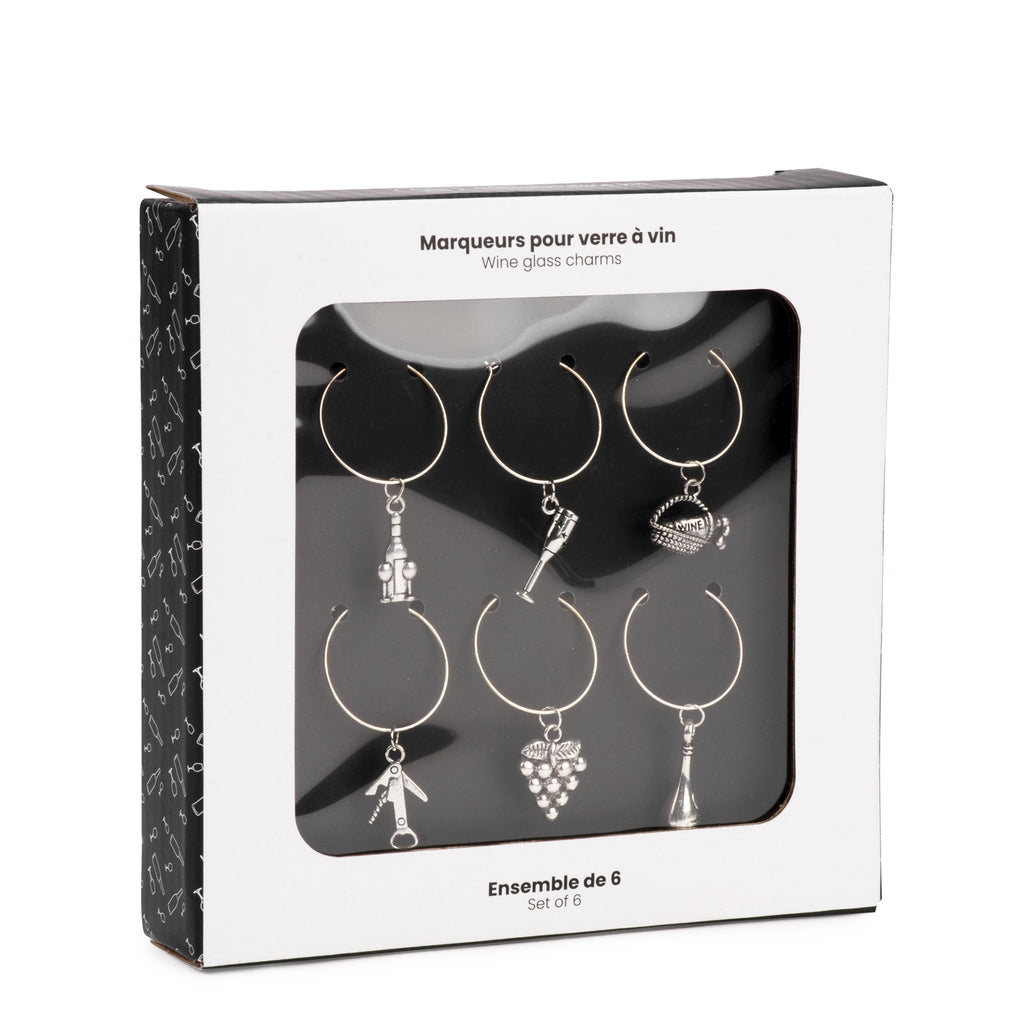 Marques-verre argent (set de 6)