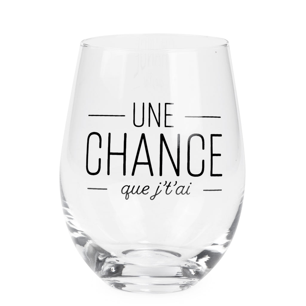 Ens. verres à vin ''une chance''