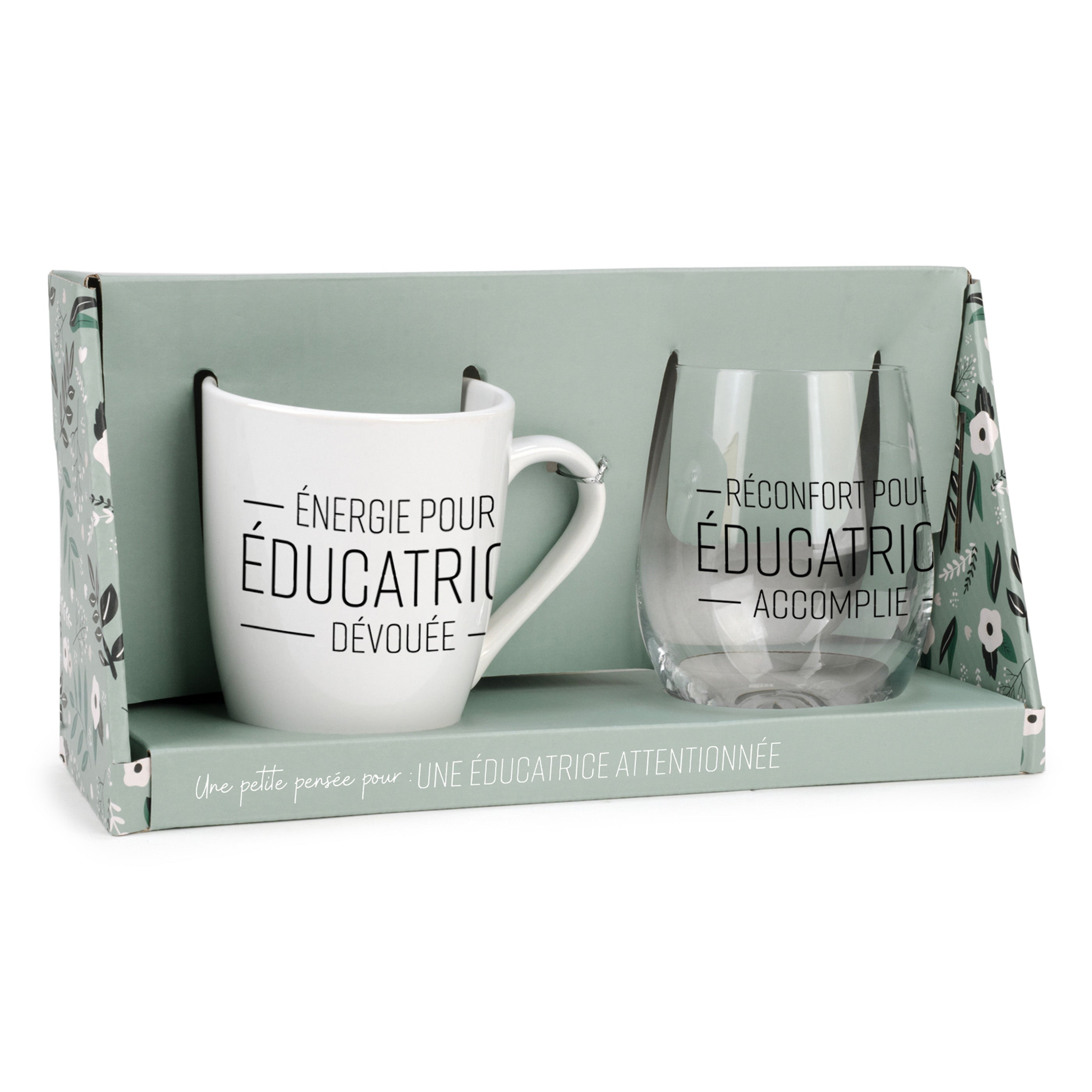 Ens. tasse & verre à vin ''éducatrice''