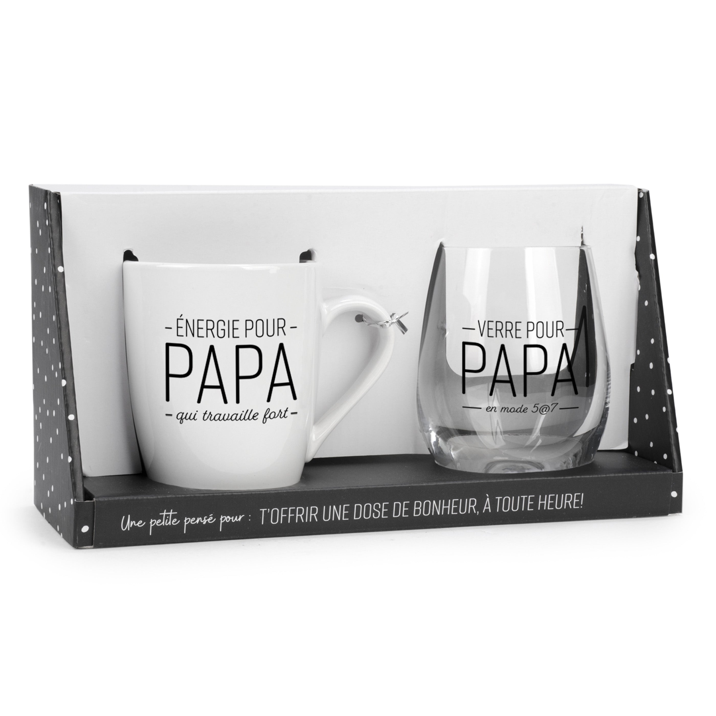 Ens. tasse & verre à vin ''papa''
