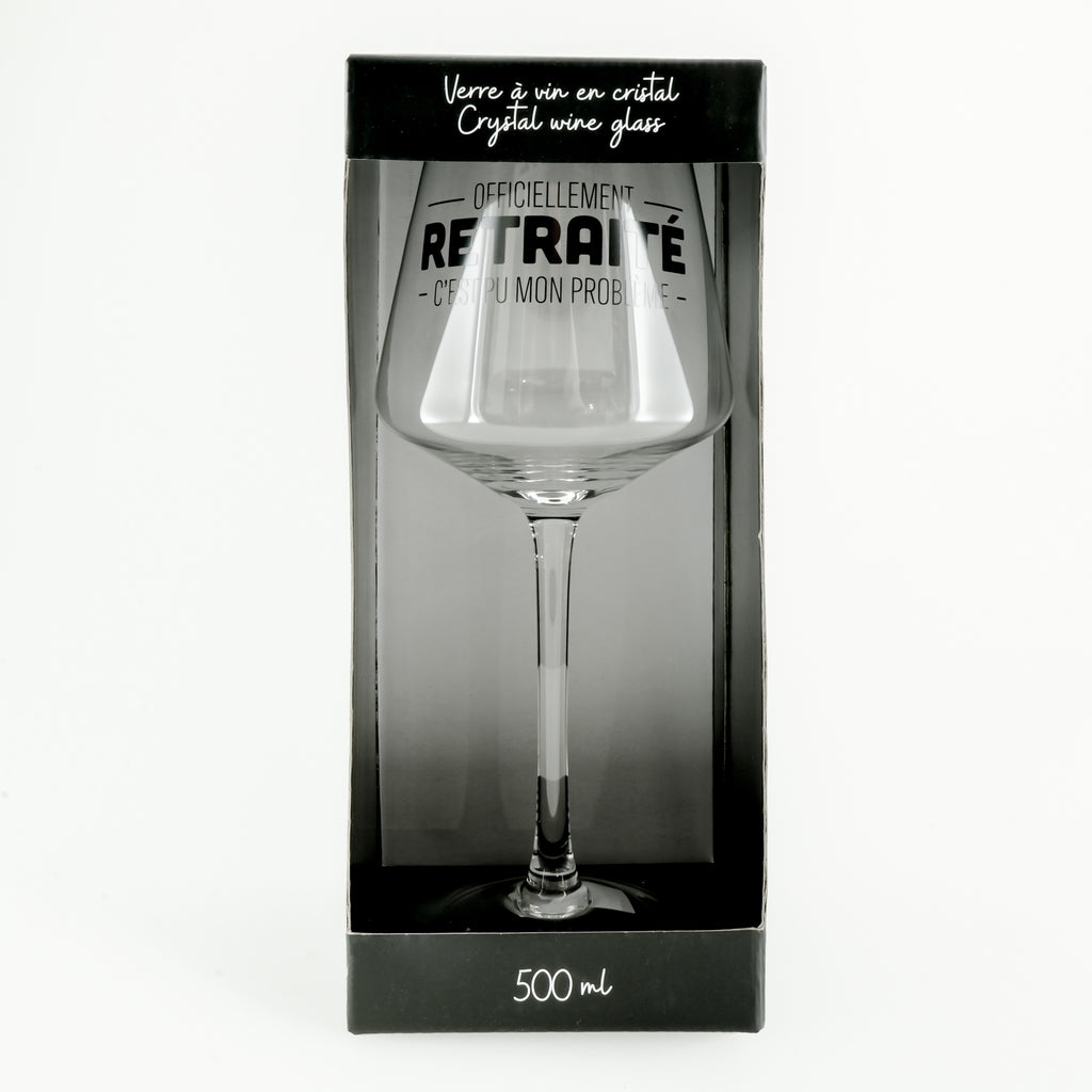 Verre à vin avec pied ''officiellement retraité''