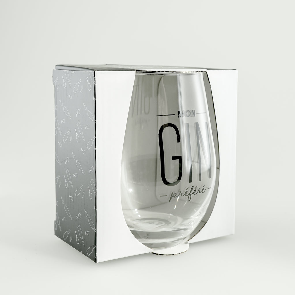 Verre à vin sans pied ''gin préféré''