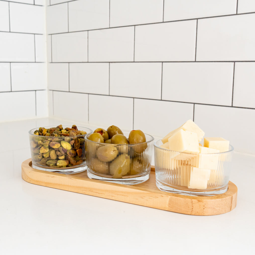 Ens. de 3 bols avec plateau