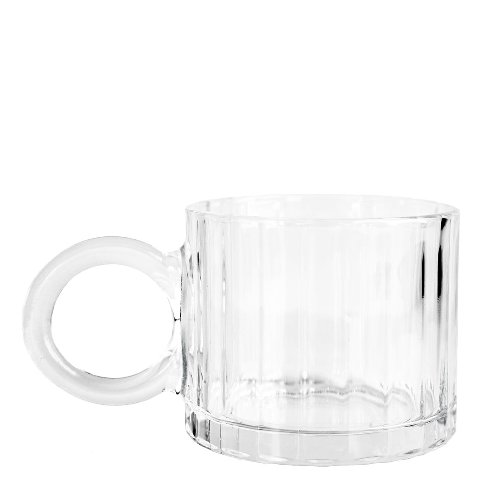 Tasse en verre poignée ronde