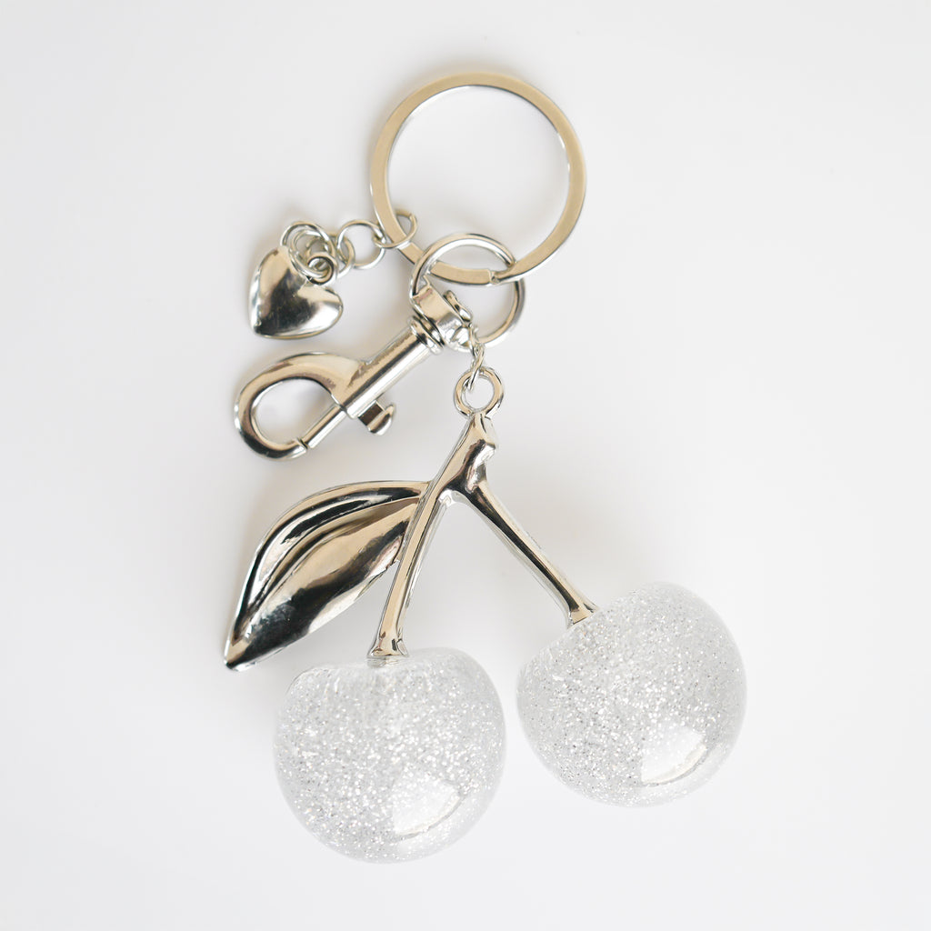 Porte-clé argent - Cerises