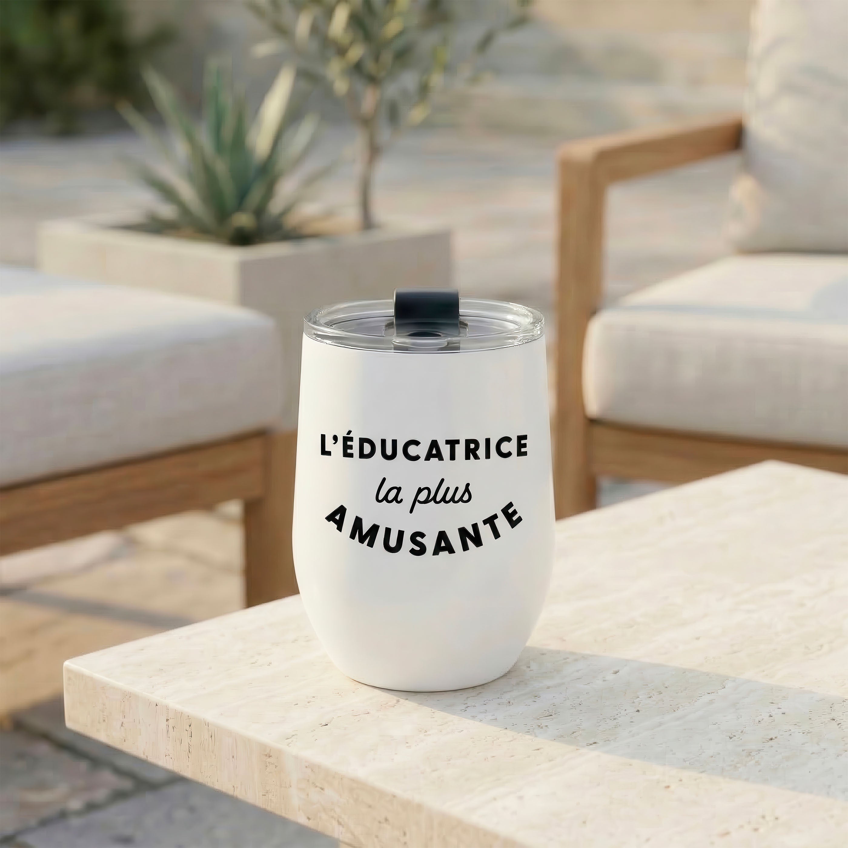 Verre à vin sans pied isotherme - Éducatrice