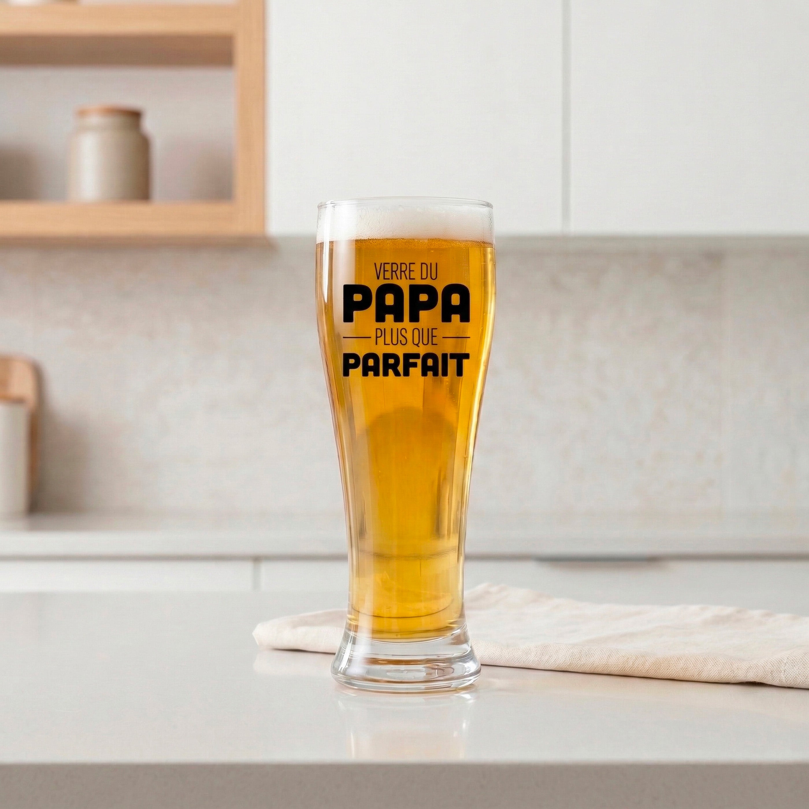 Verre à bière avec texte - Papa... Parfait