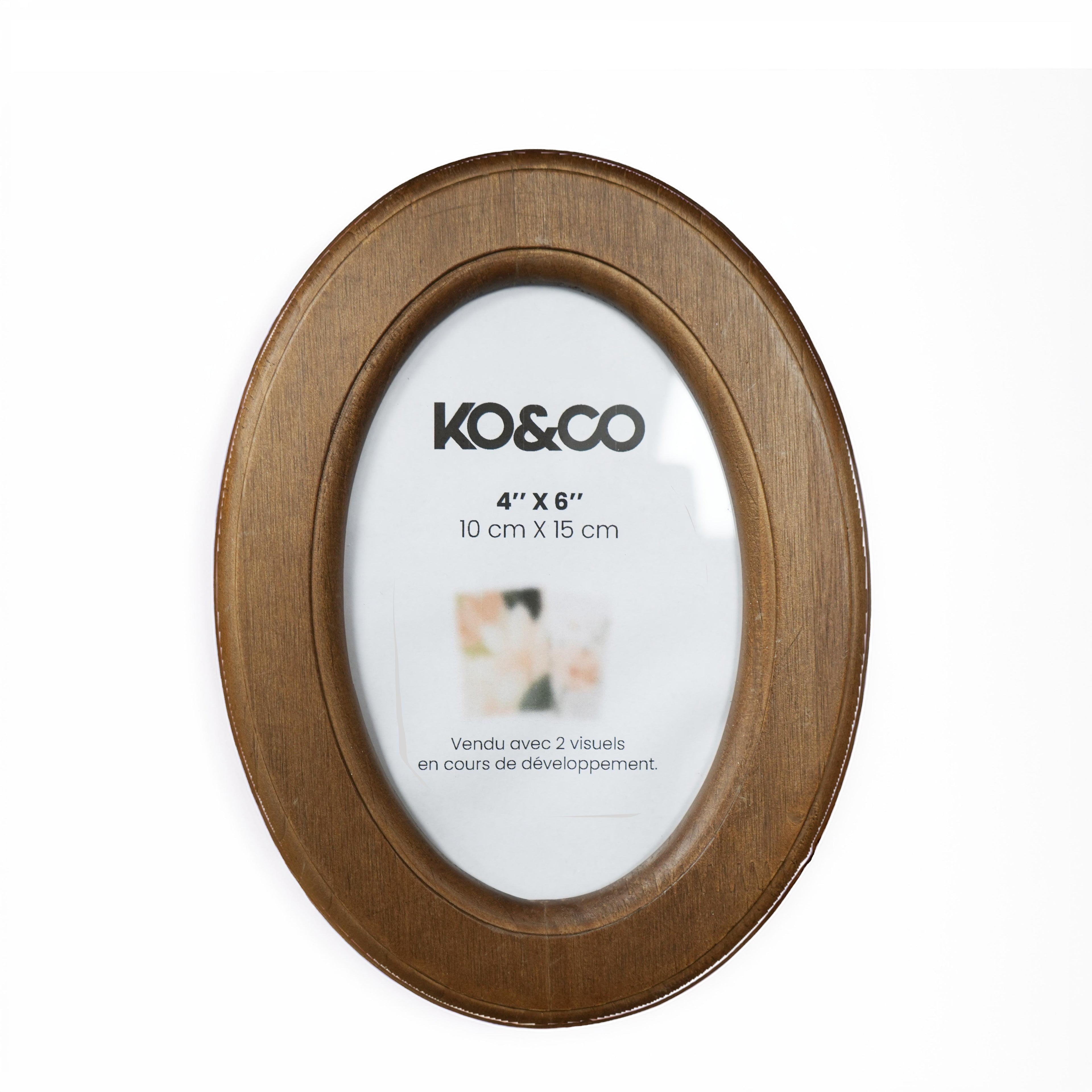 Cadre photo oval en bois - 4 x 6