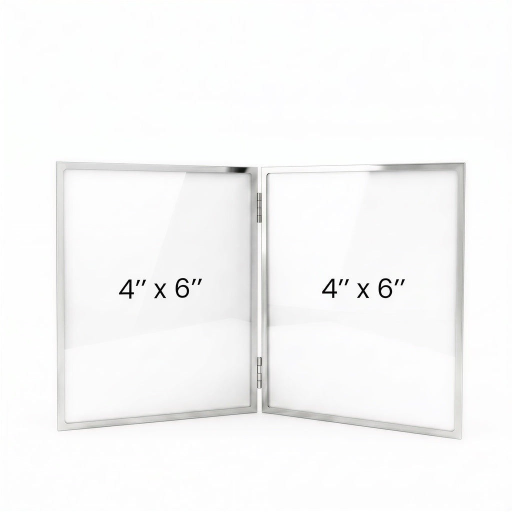 Cadre photo double Versailles 4x6 - Argent
