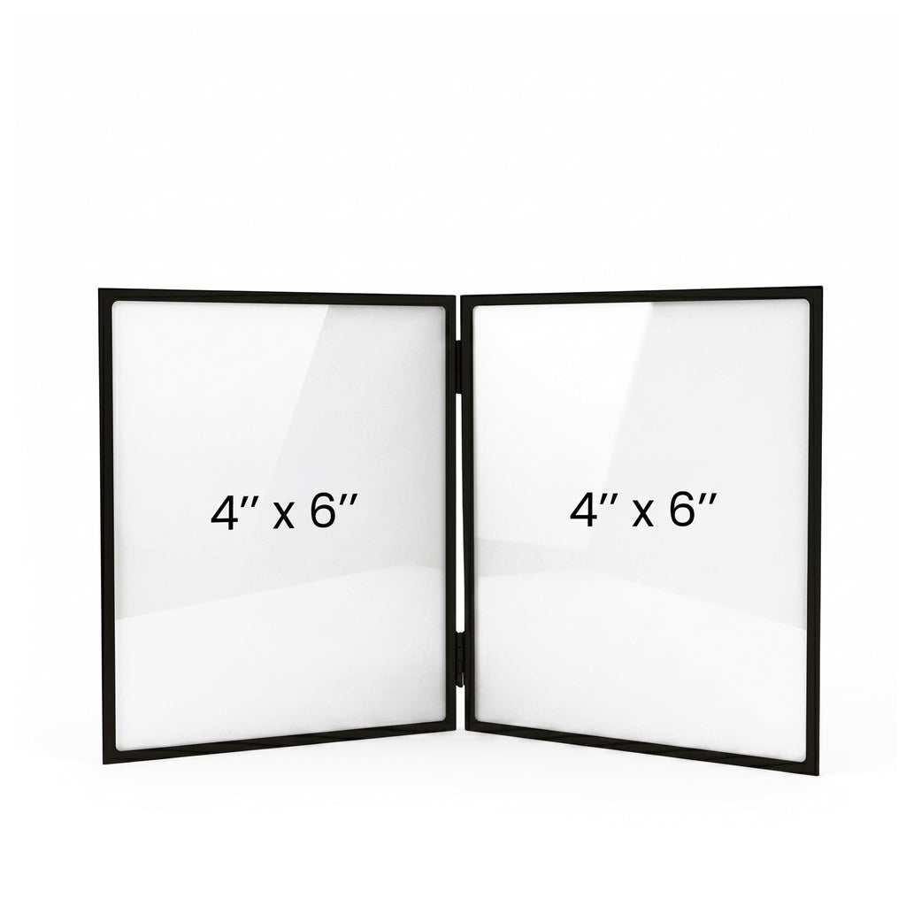 Cadre photo double Versailles 4x6 - Noir