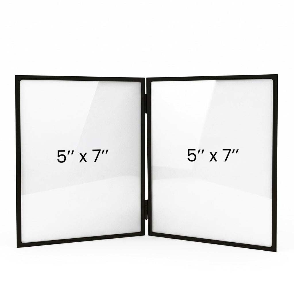 Cadre photo double Versailles 5x7 - Noir