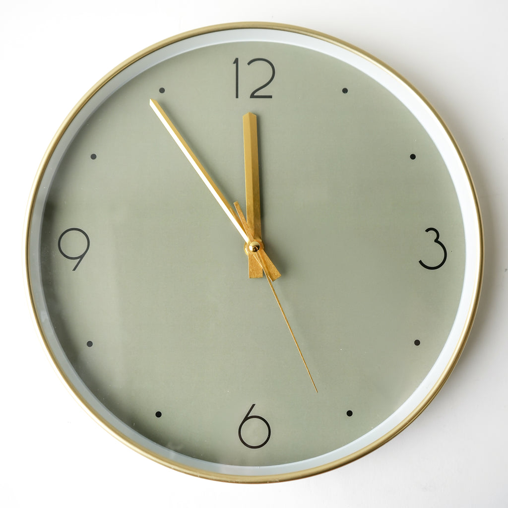 Horloge murale - Vert & doré
