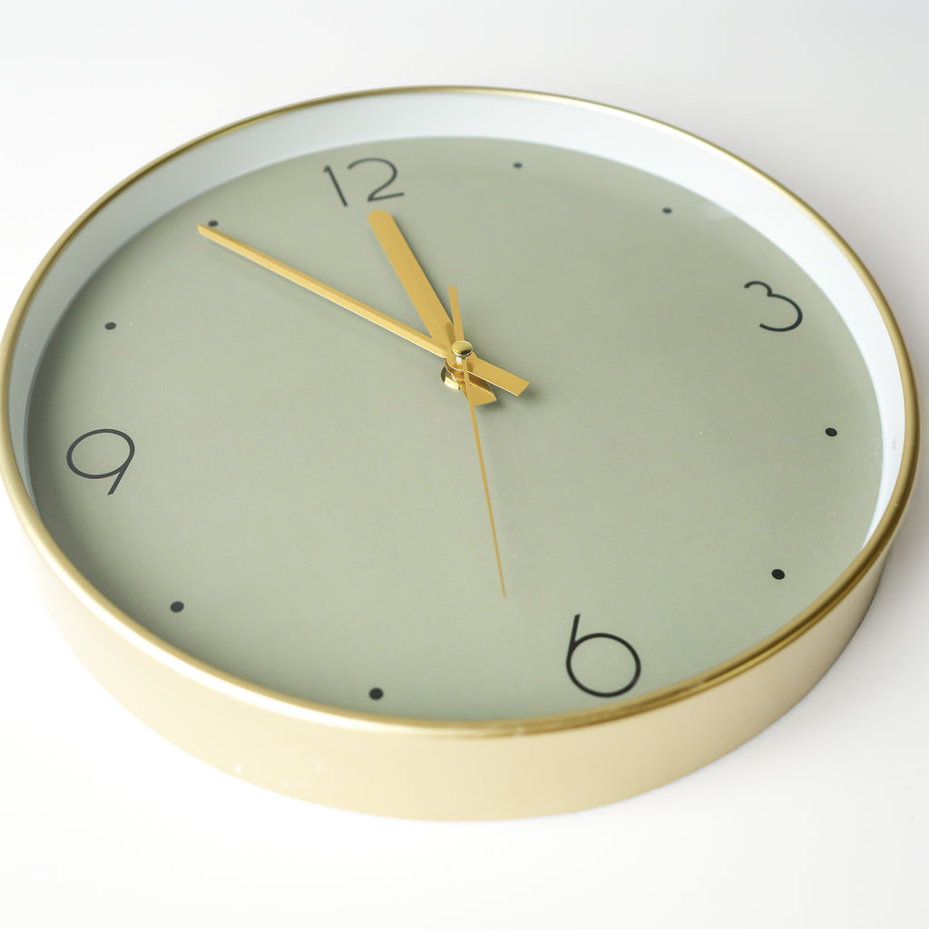 Horloge murale - Vert & doré