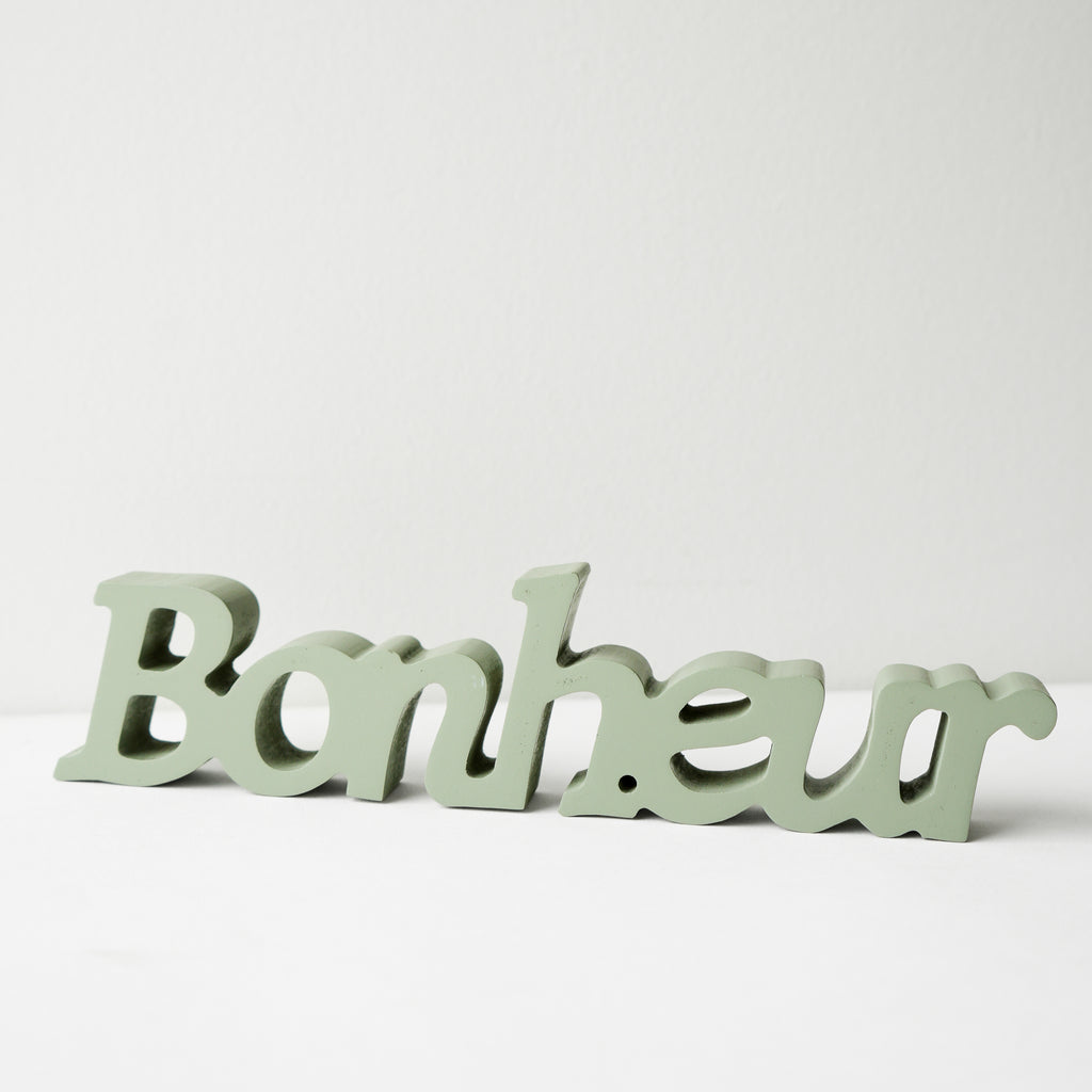 Mot "Bonheur" vert