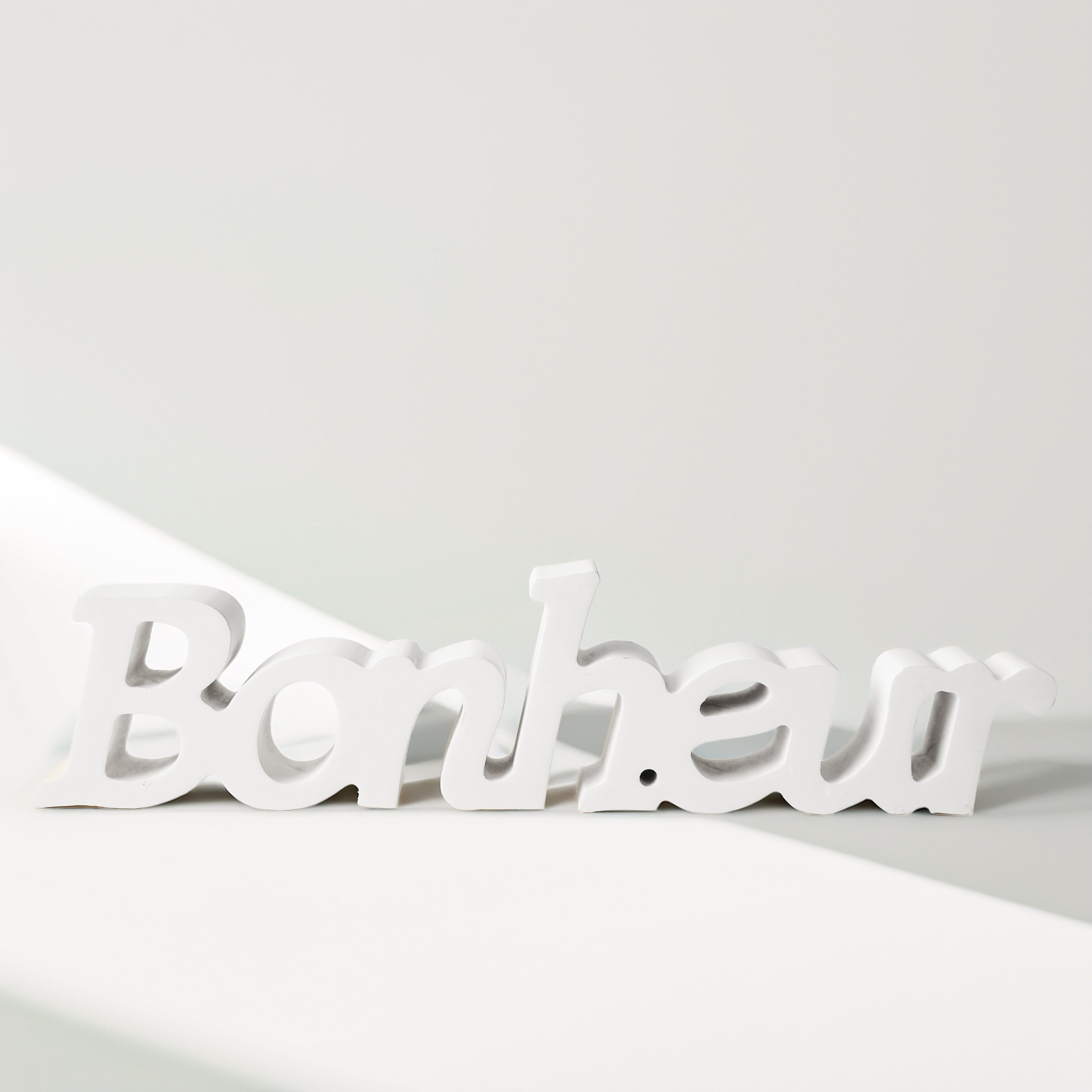 Mot "Bonheur" blanc