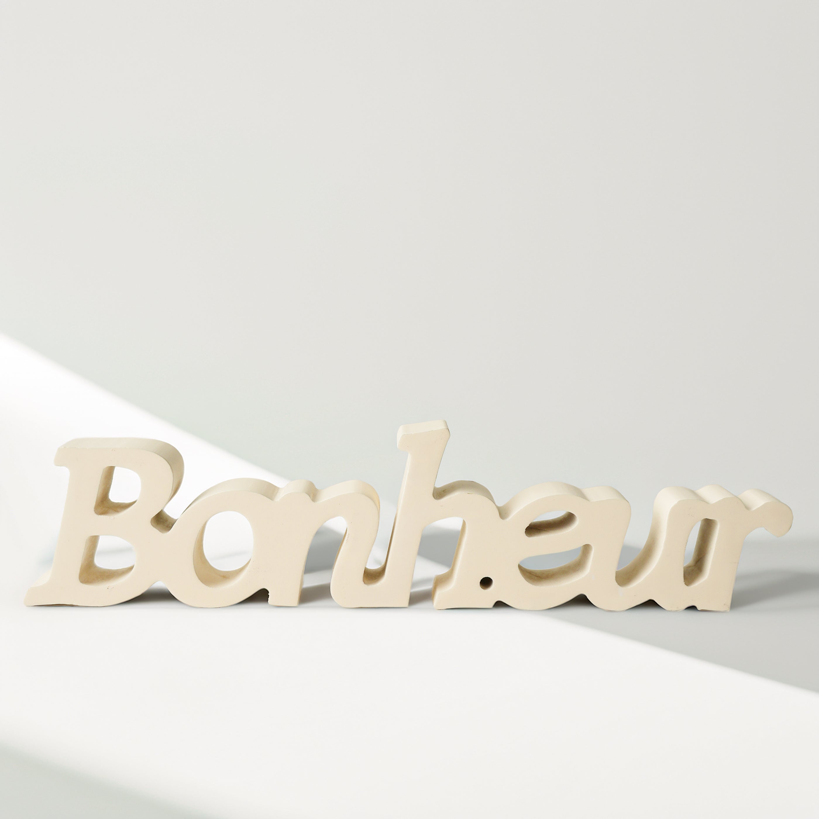 Mot "Bonheur" beige
