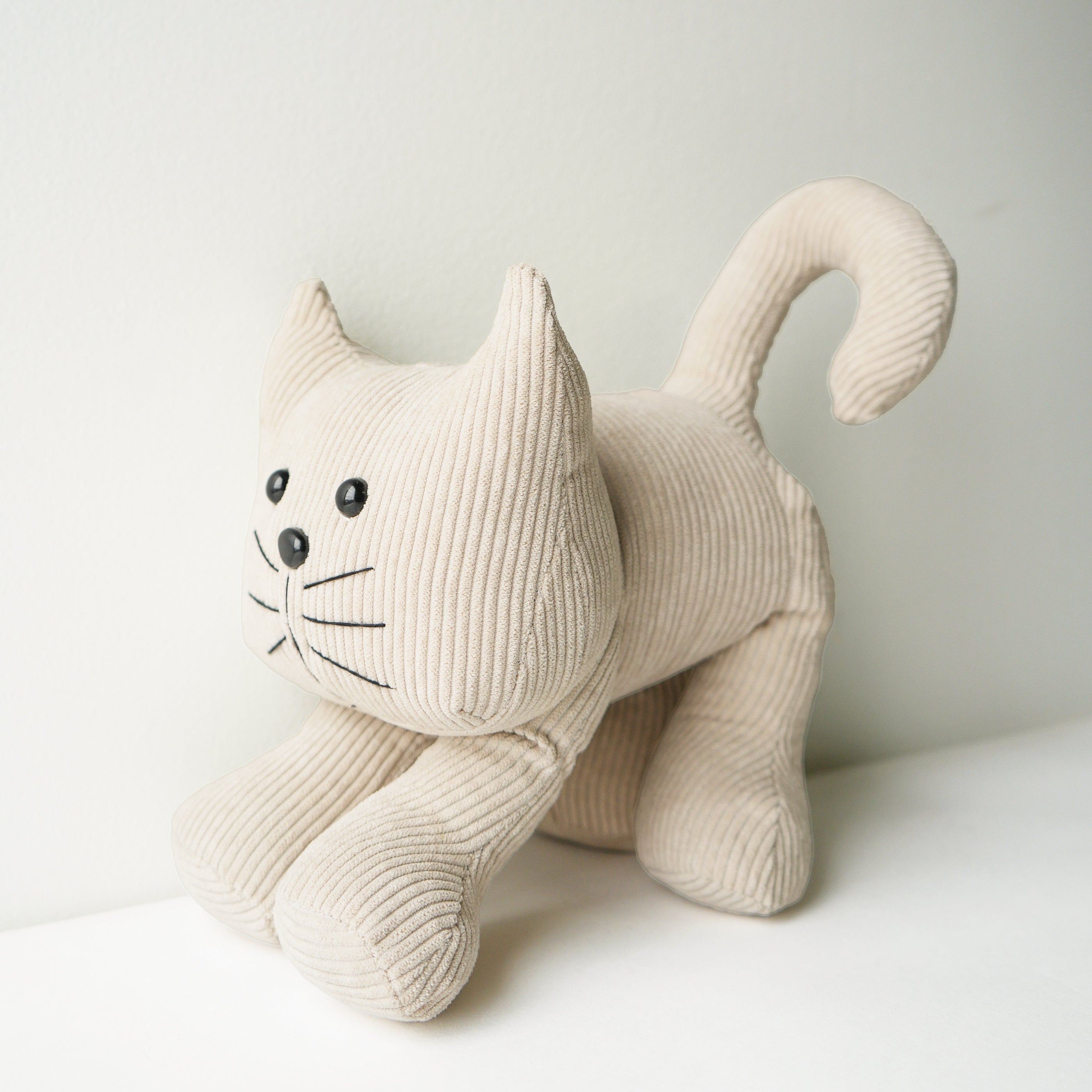 Butoir de porte - Chat beige