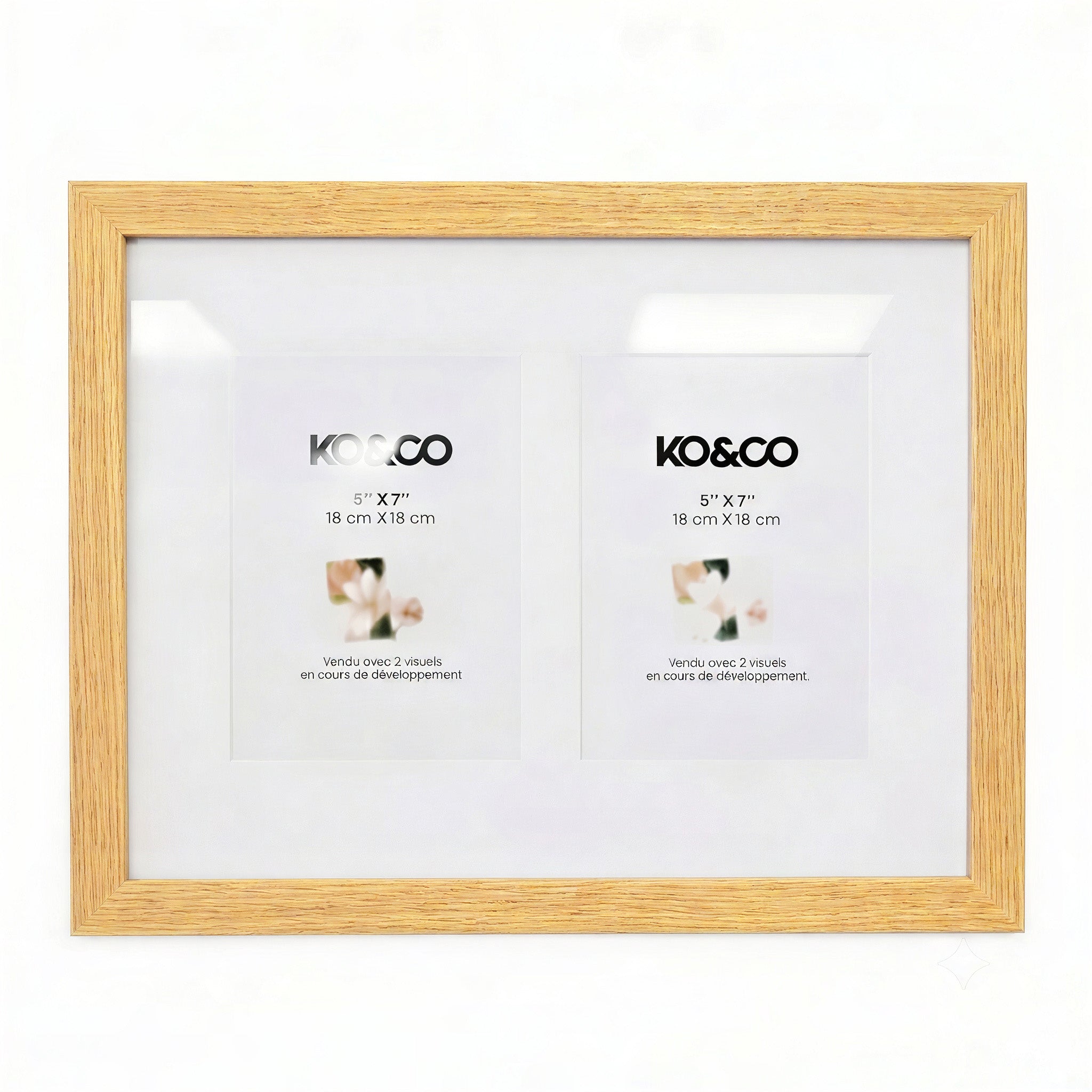 Cadre photo double blanc - 5 x 7