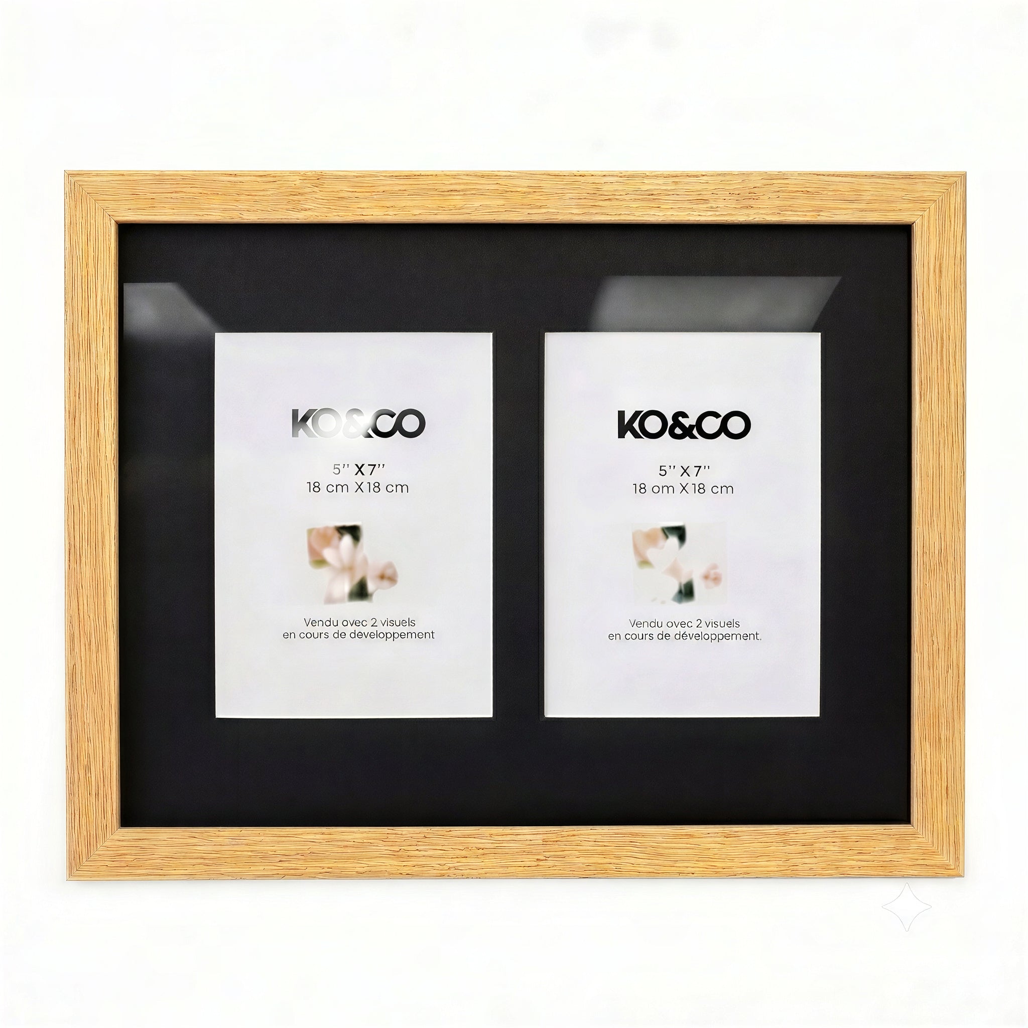 Cadre photo double noir - 5 x 7