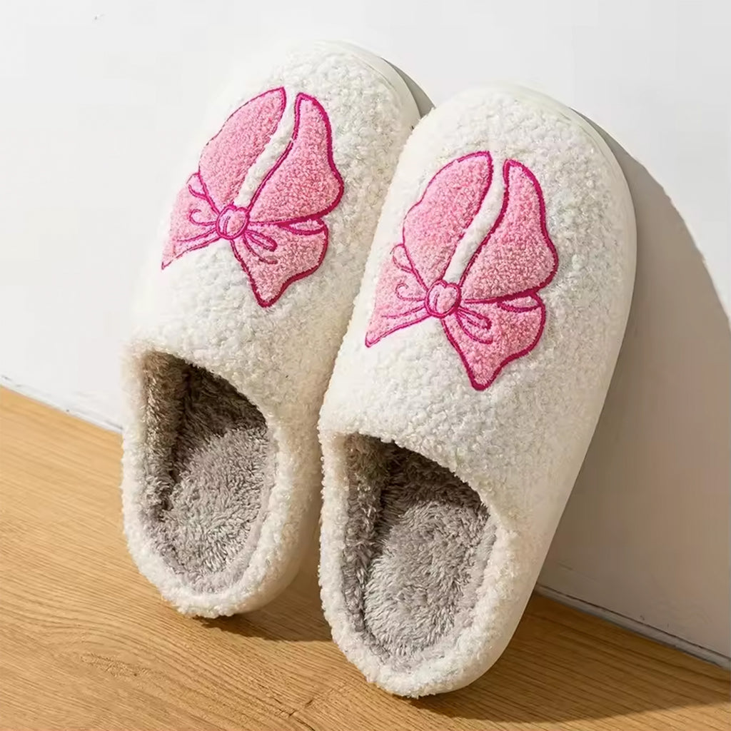 Pantoufle à motif - Boucle rose