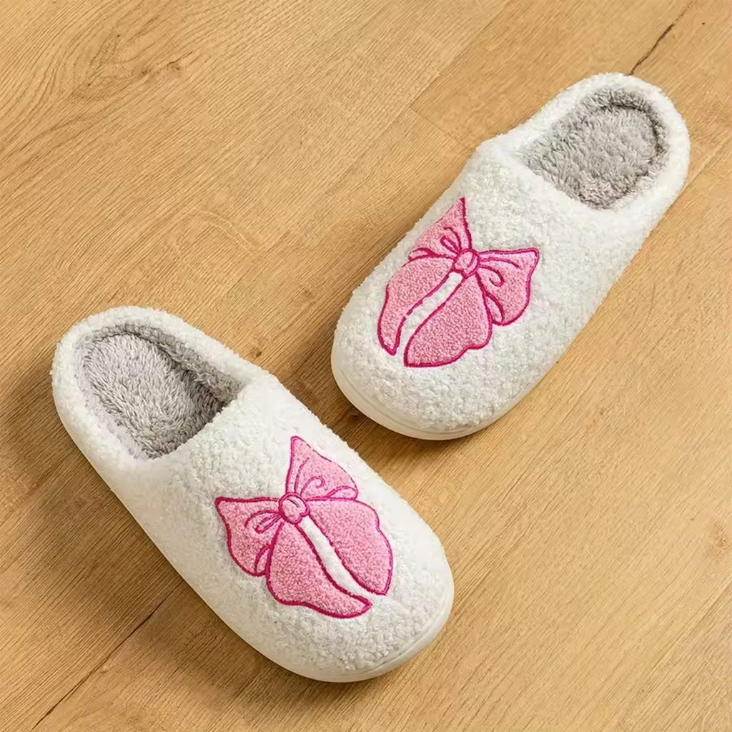 Pantoufle à motif - Boucle rose