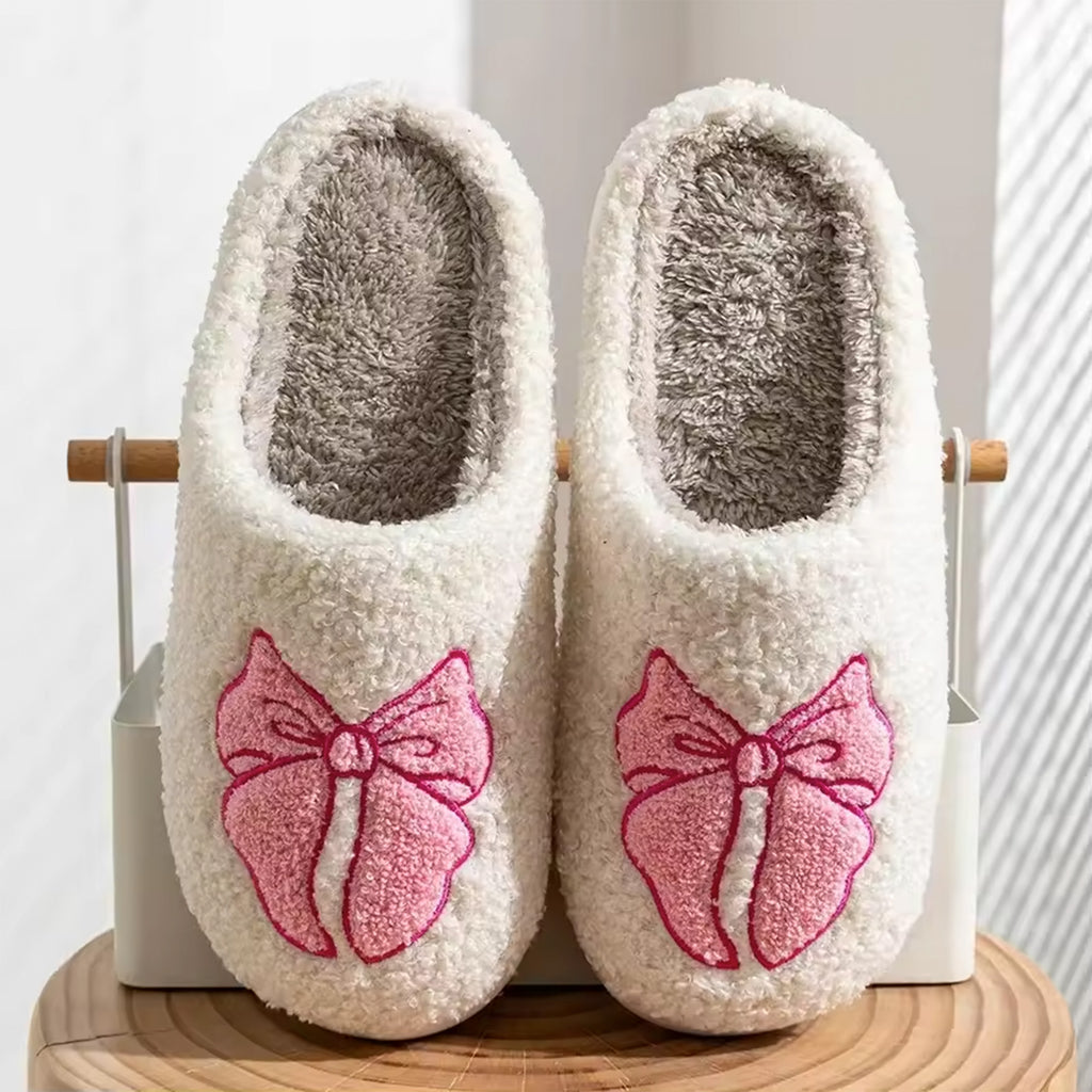 Pantoufle à motif - Boucle rose
