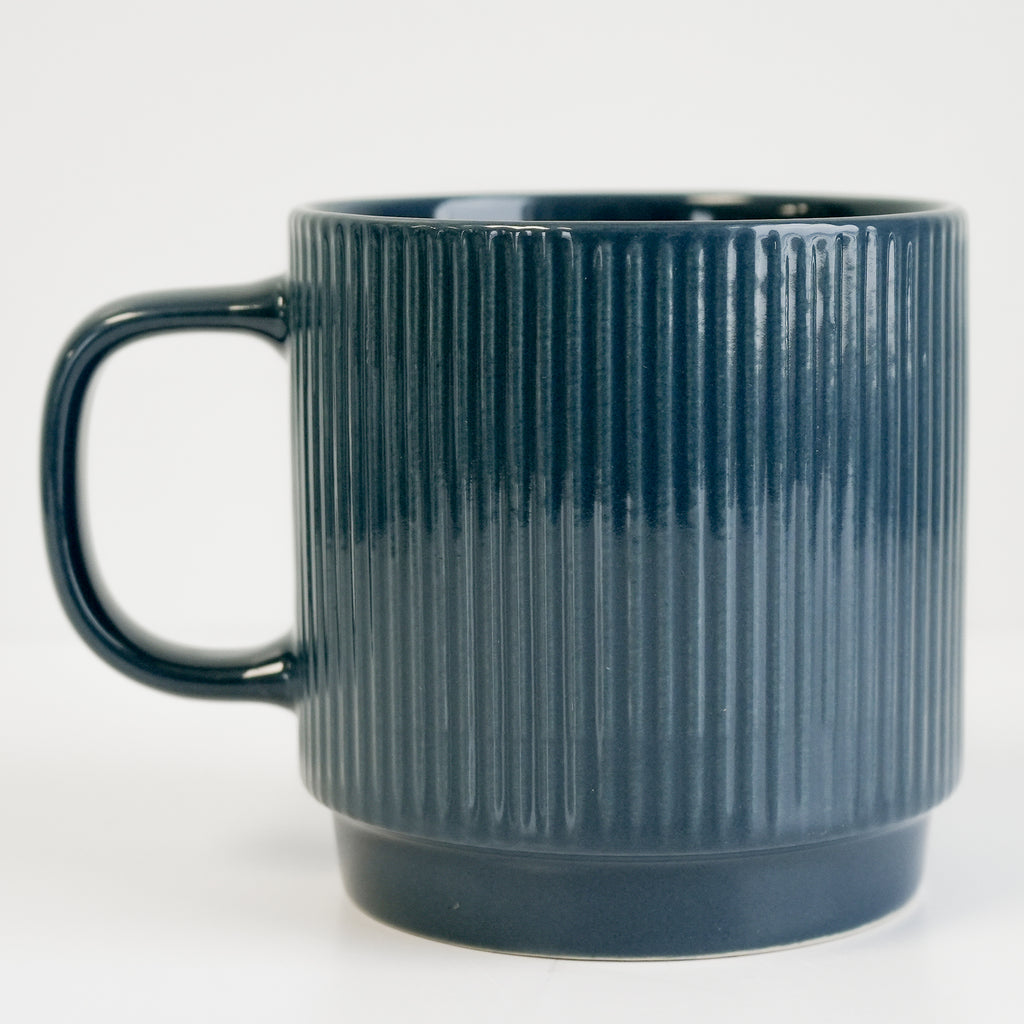 Tasse striée & empilable - Bleu