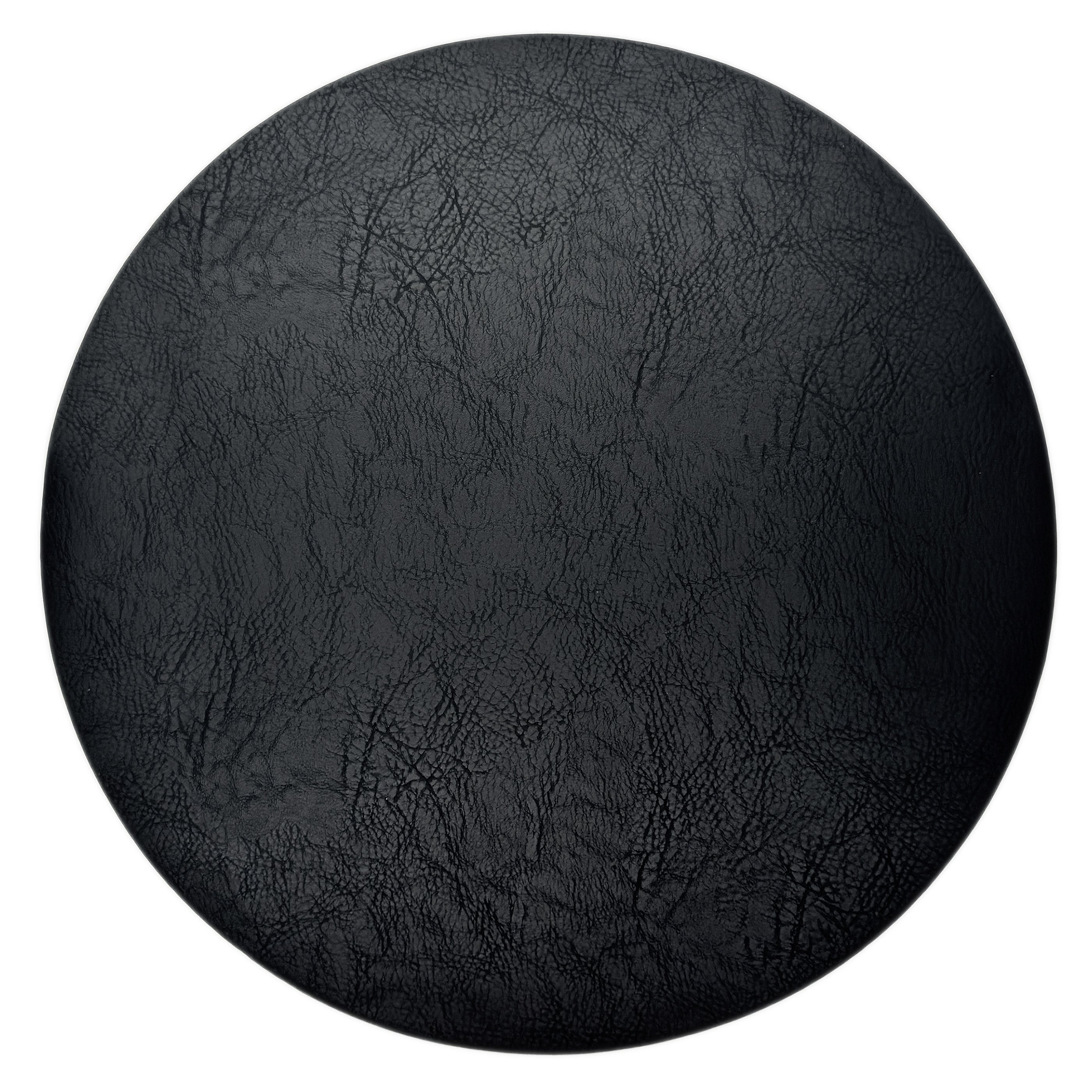 Napperon rond en cuir vegan - Noir