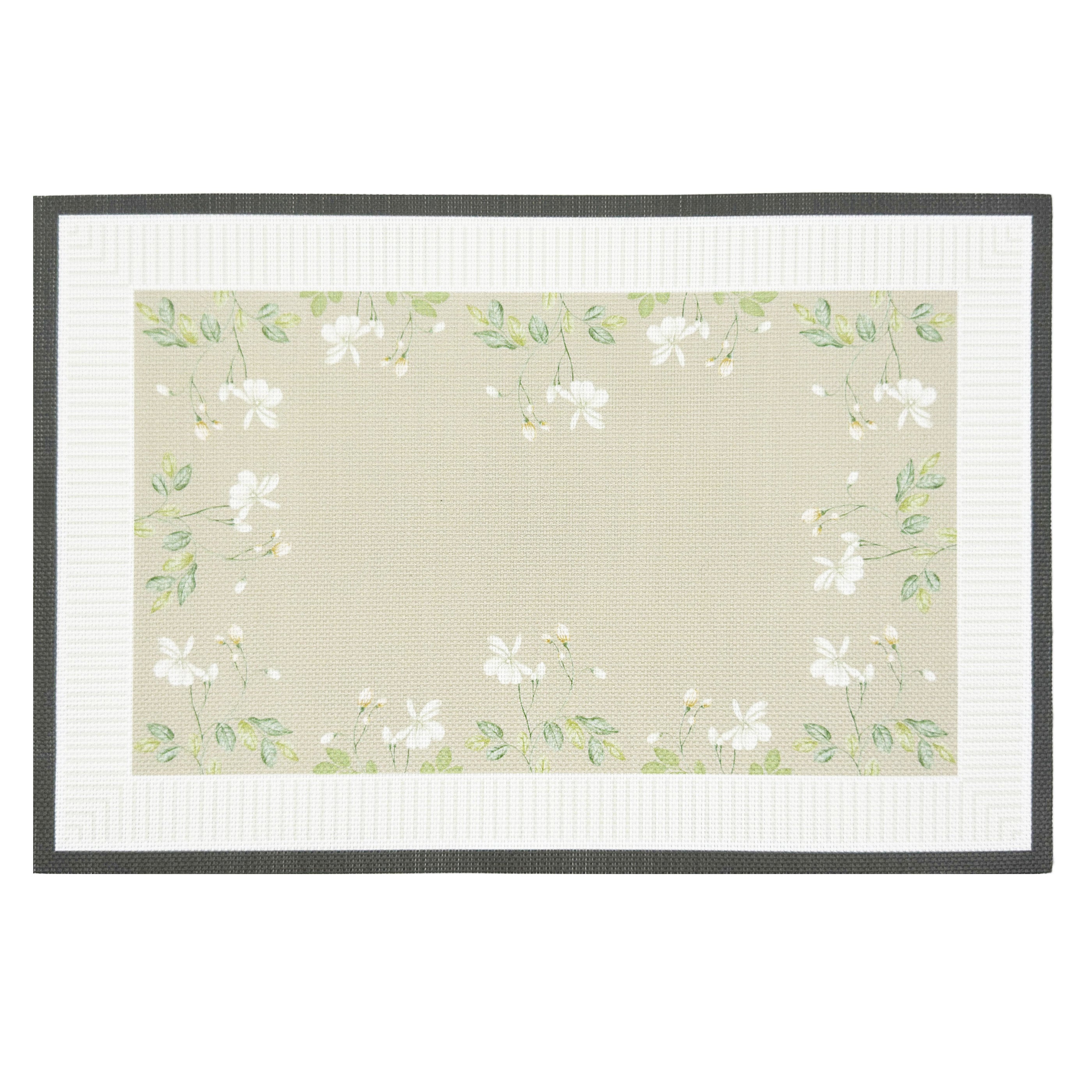 Napperon floral - vert sauge
