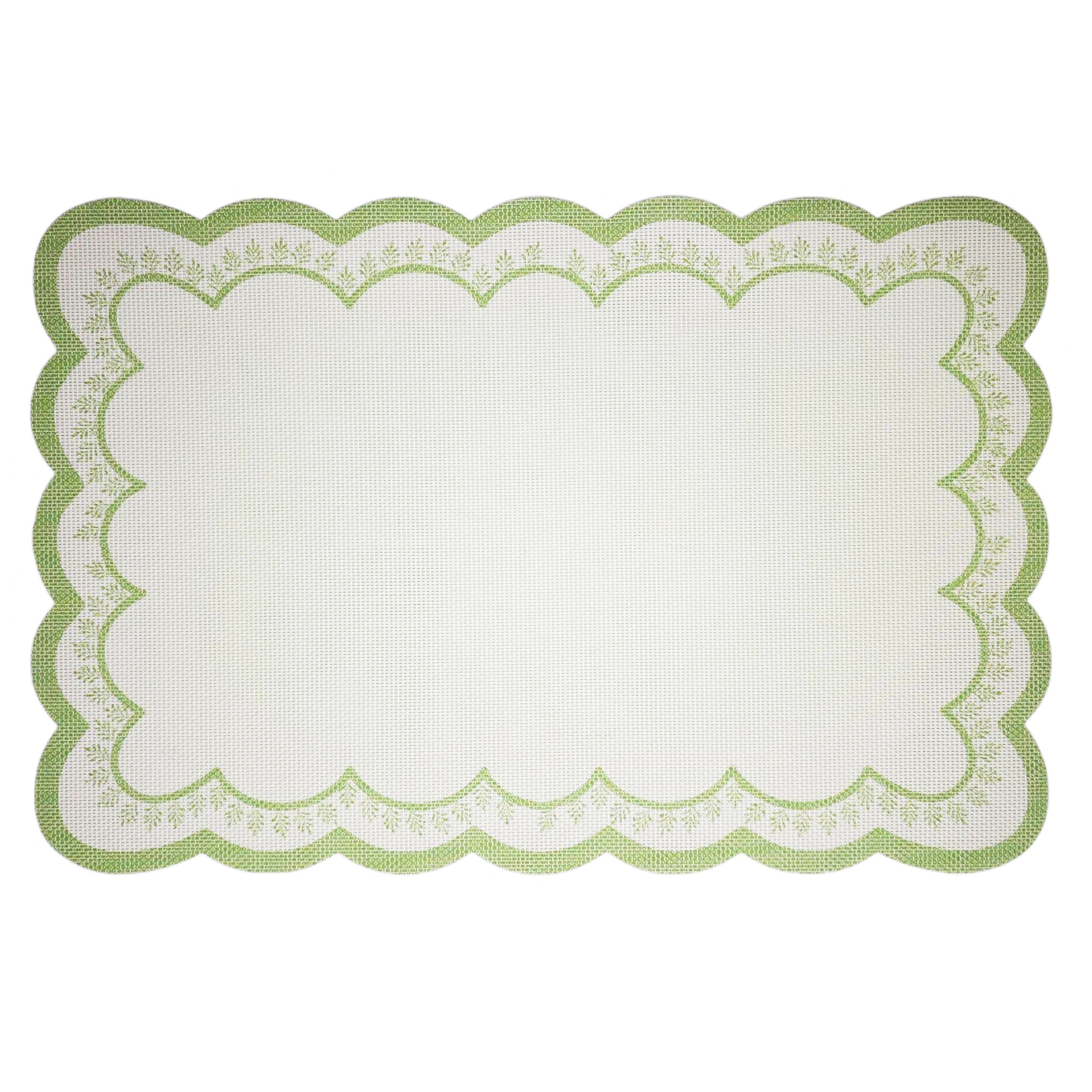 Napperon contour ondulé - vert pâle