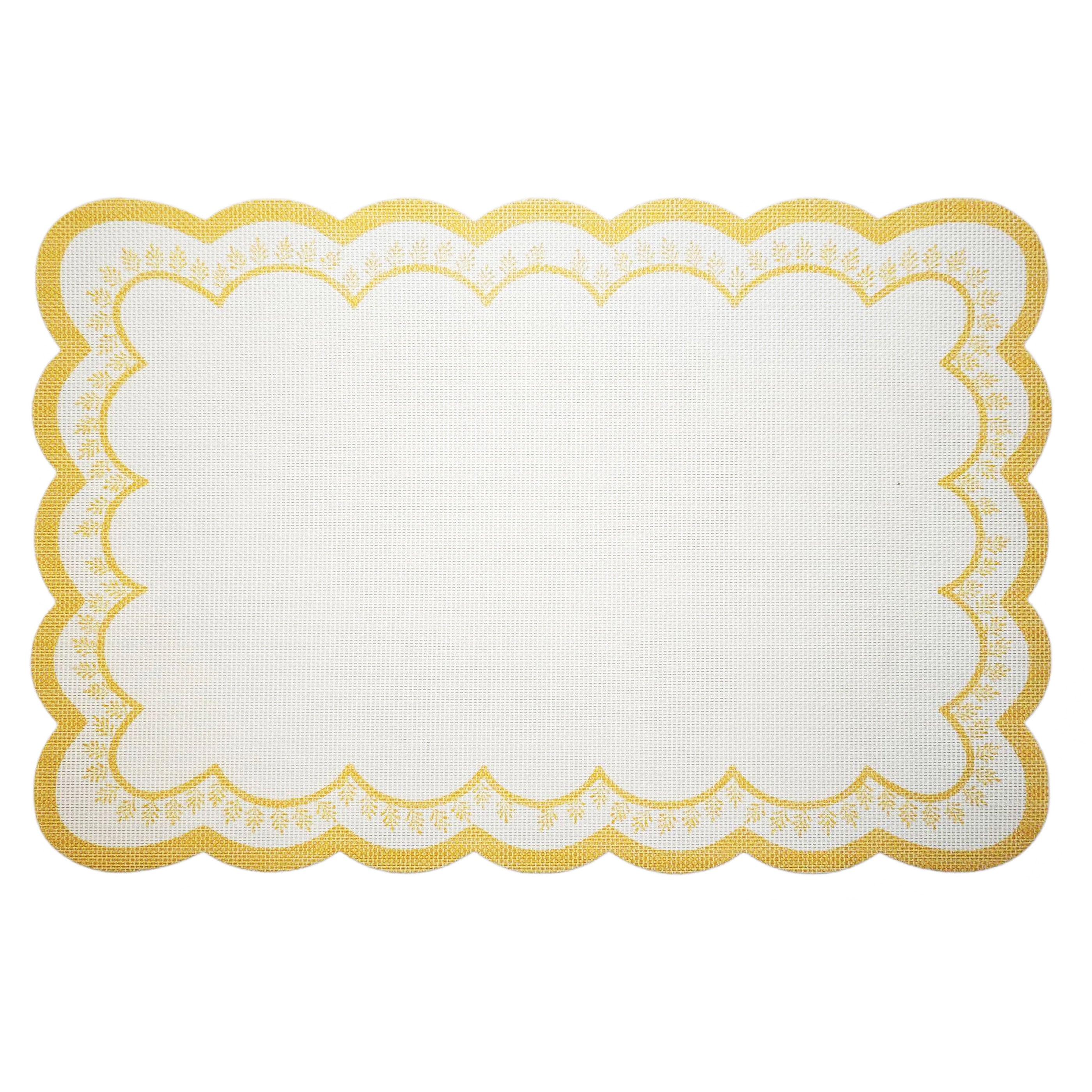 Napperon contour ondulé - jaune pâle