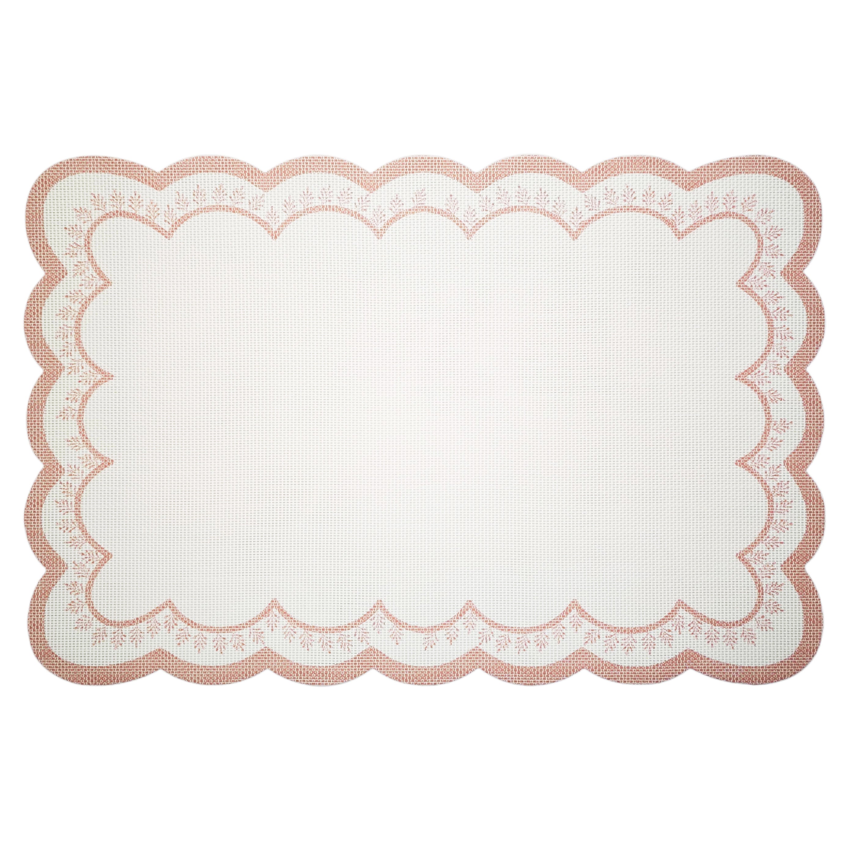 Napperon contour ondulé - rose pâle