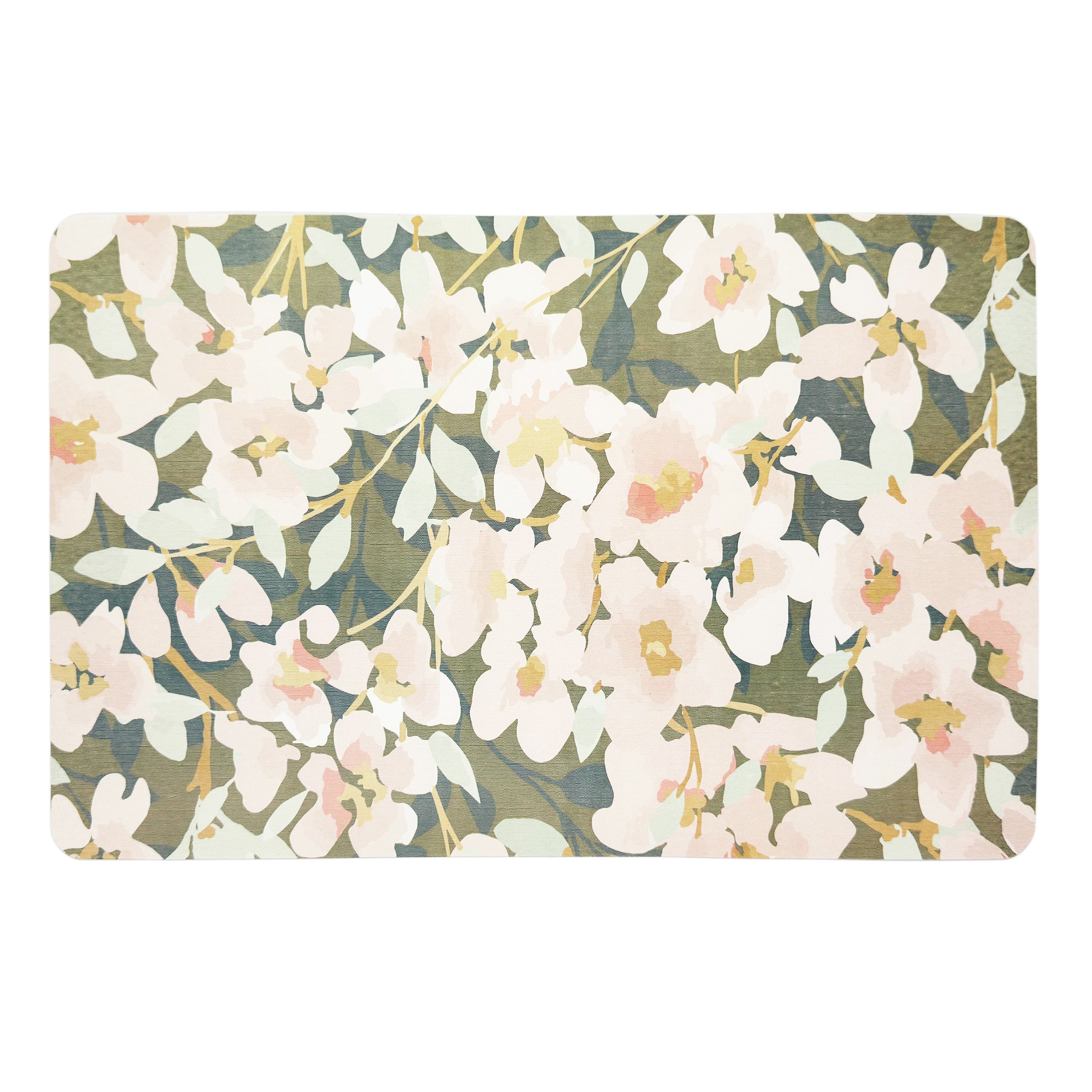 Napperon floral - rose et vert