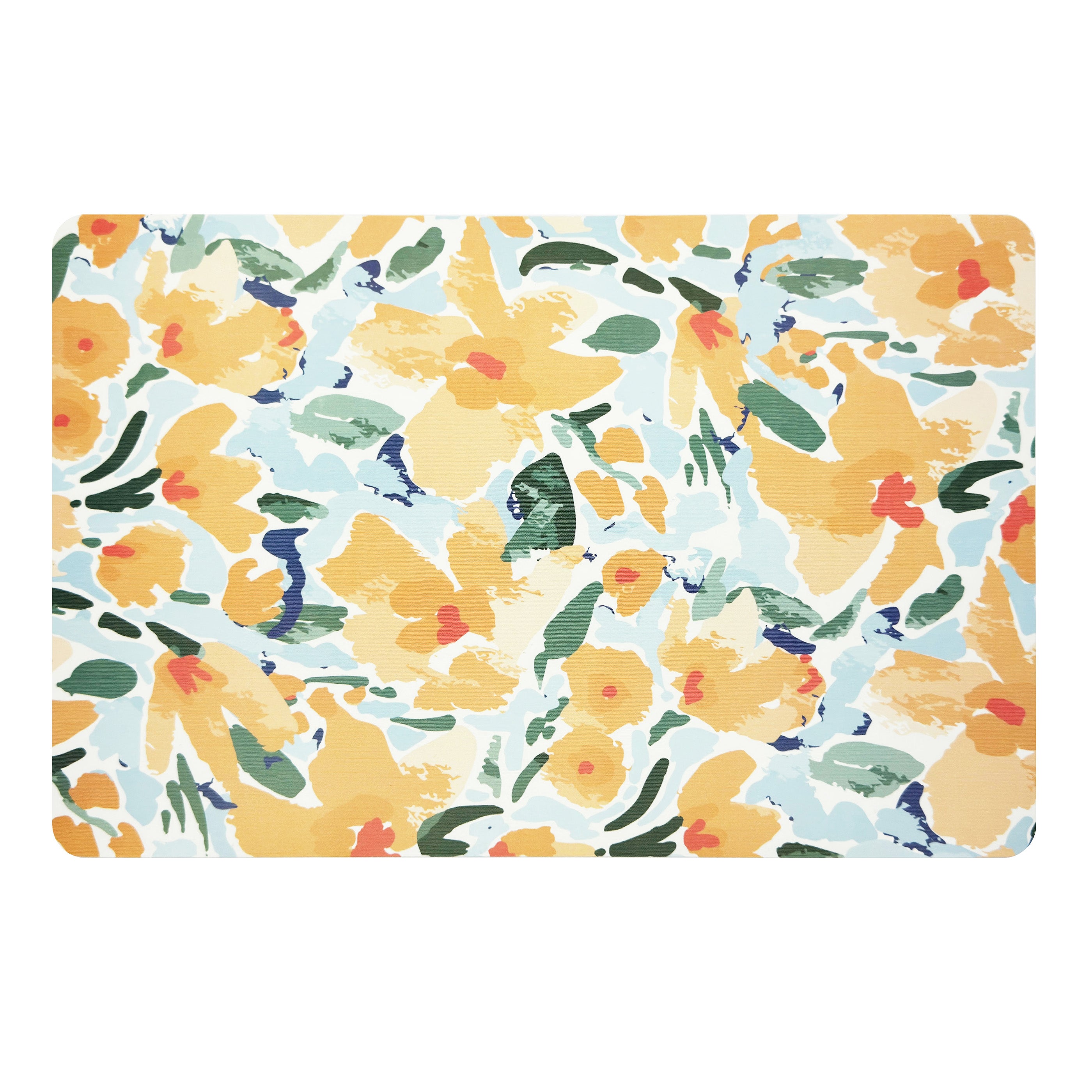 Napperon floral - beige et bleu