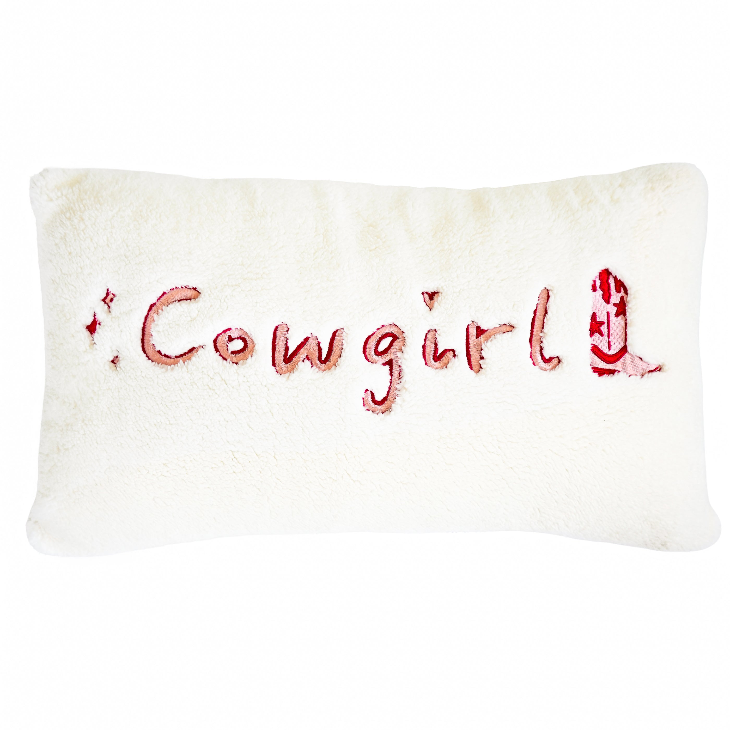 Coussin rectangle en sherpa - Cowgirl
