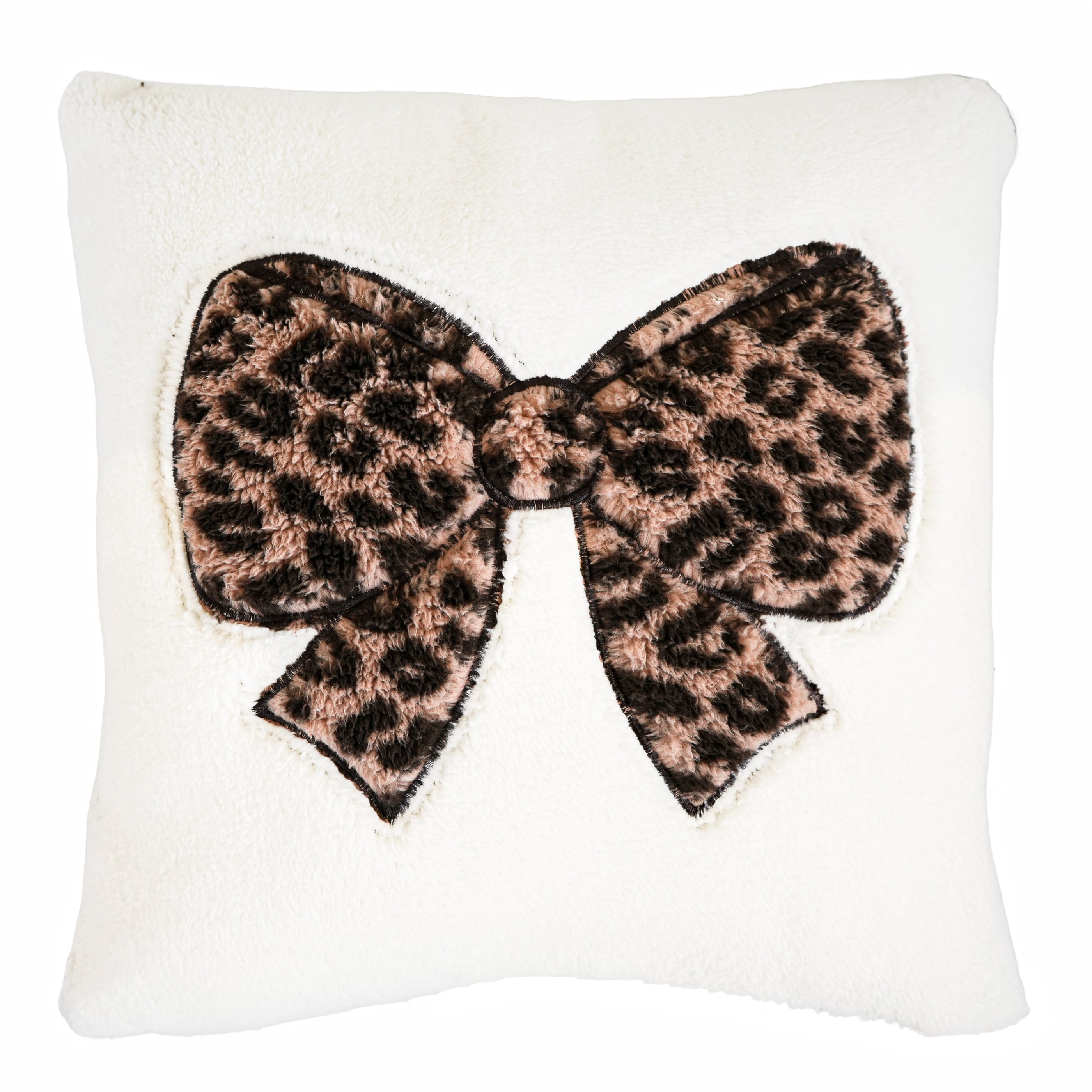 Coussin en sherpa - Boucle léopard