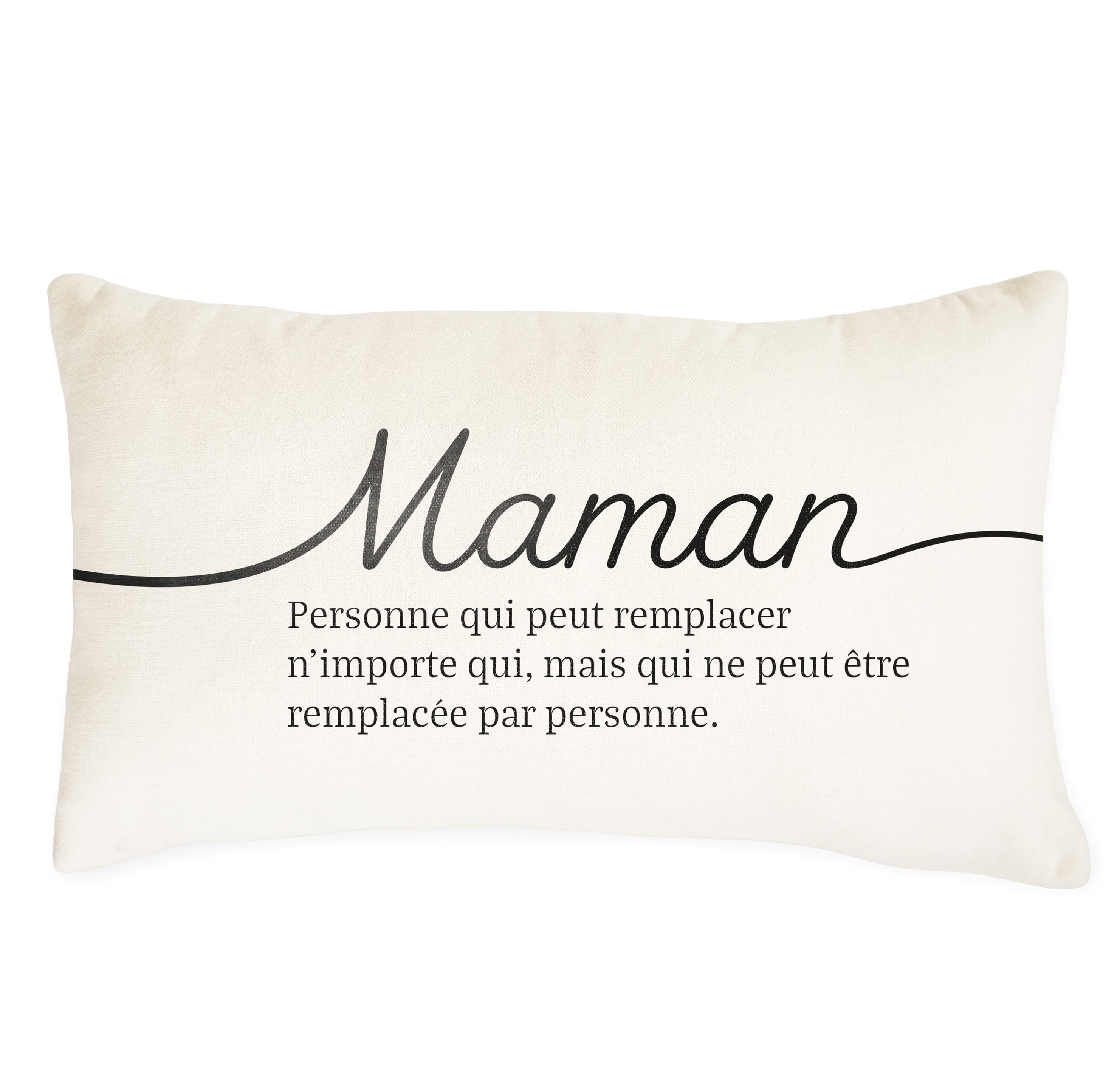 Coussin rectangle en chenille doux - Maman