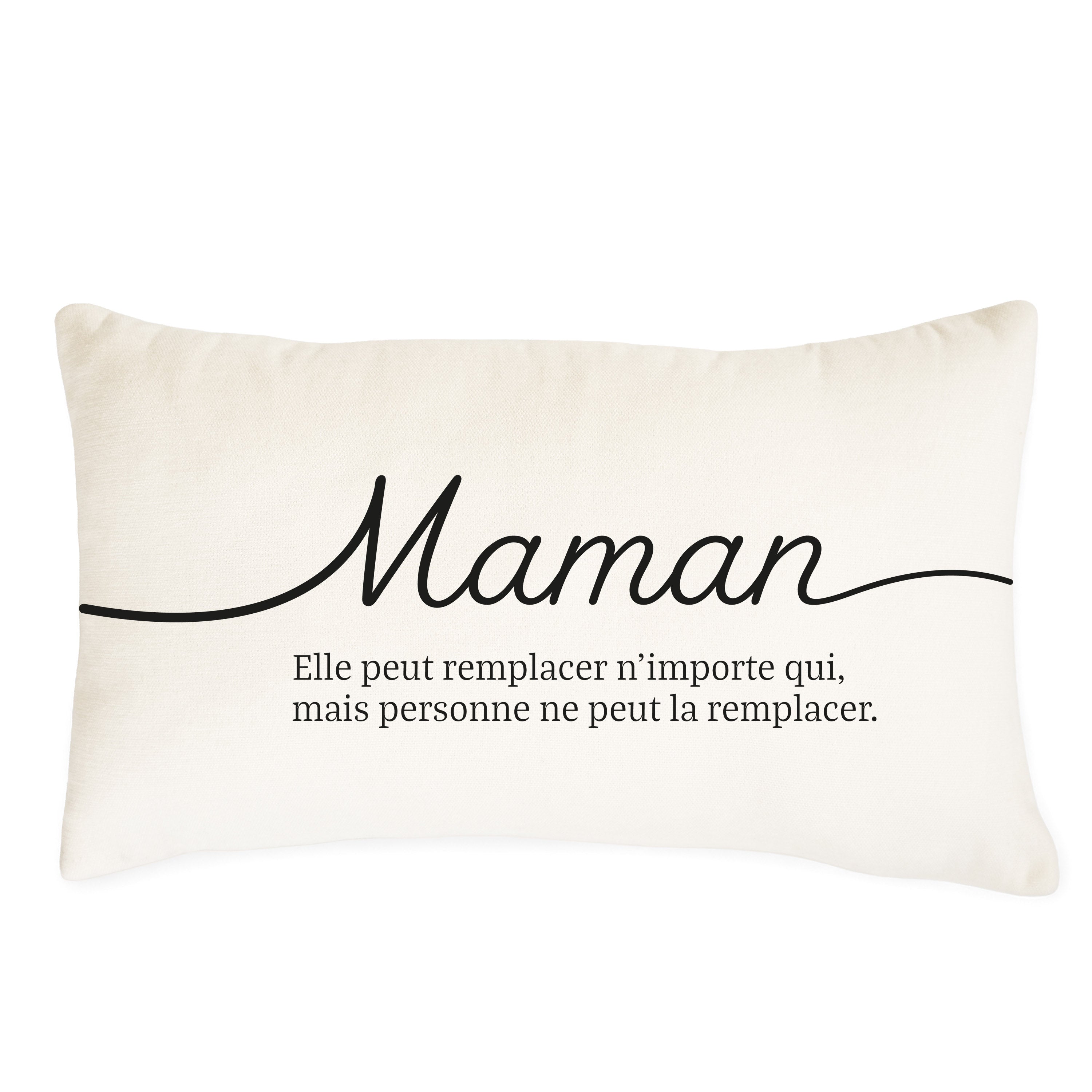 Coussin rectangle en chenille doux - Maman