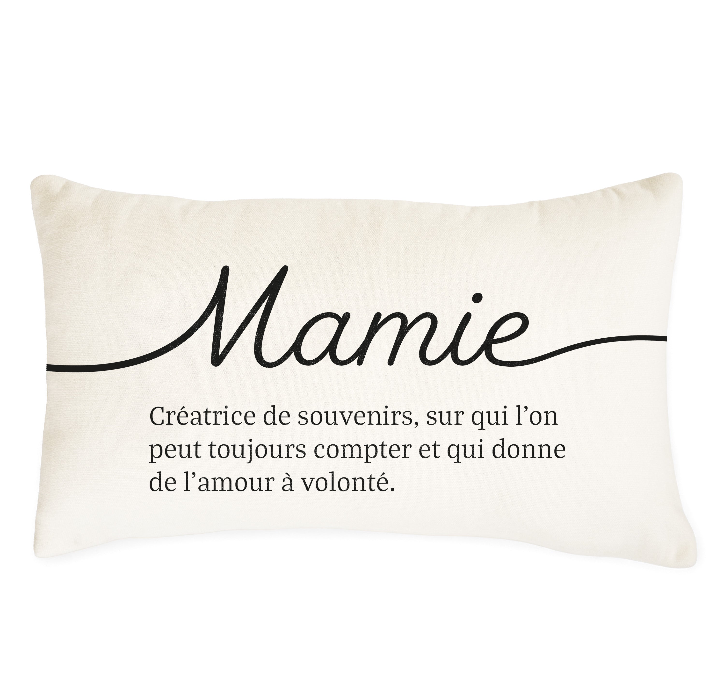 Coussin rectangle en chenille doux - Mamie