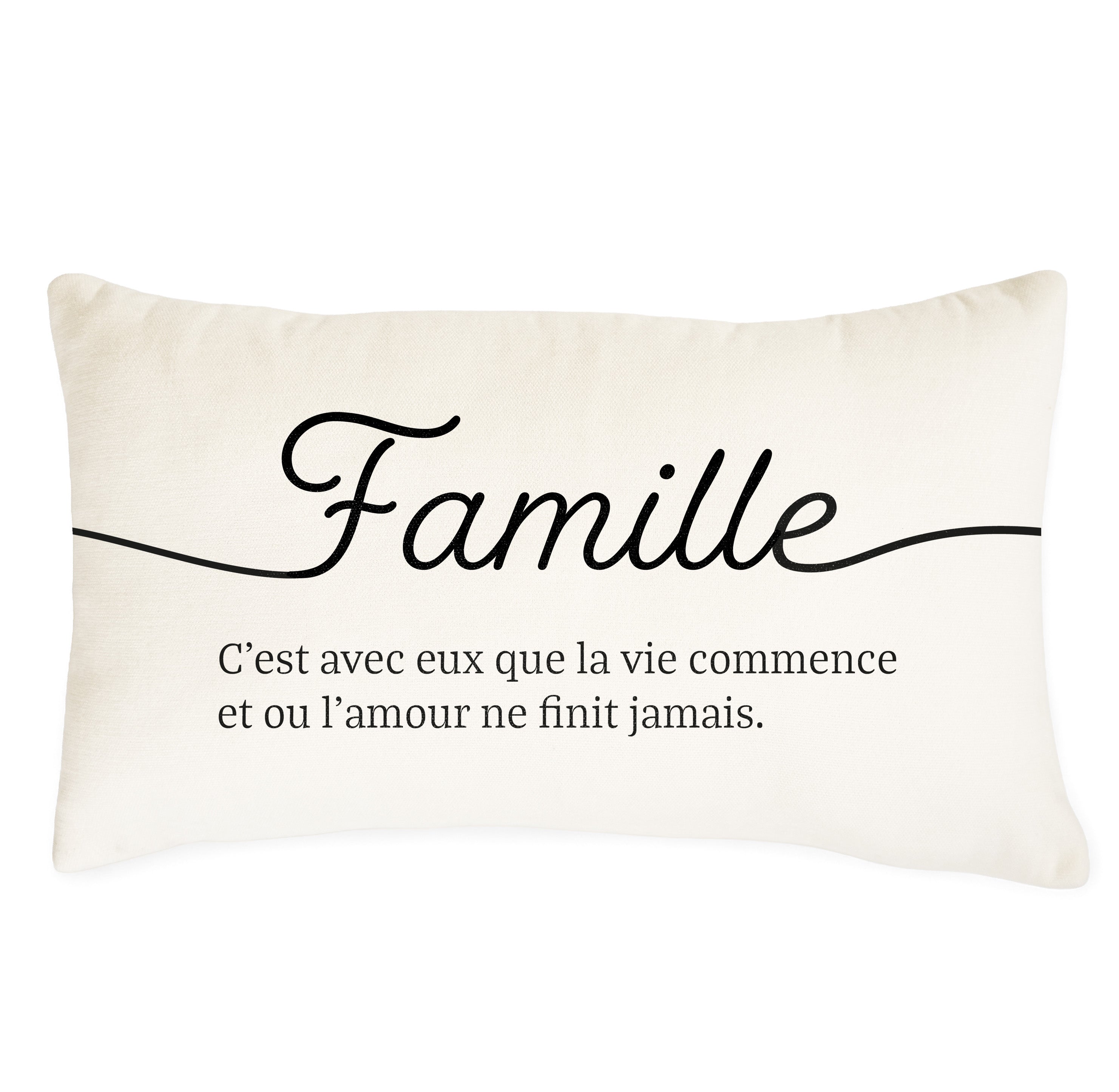 Coussin rectangle en chenille doux - Famille