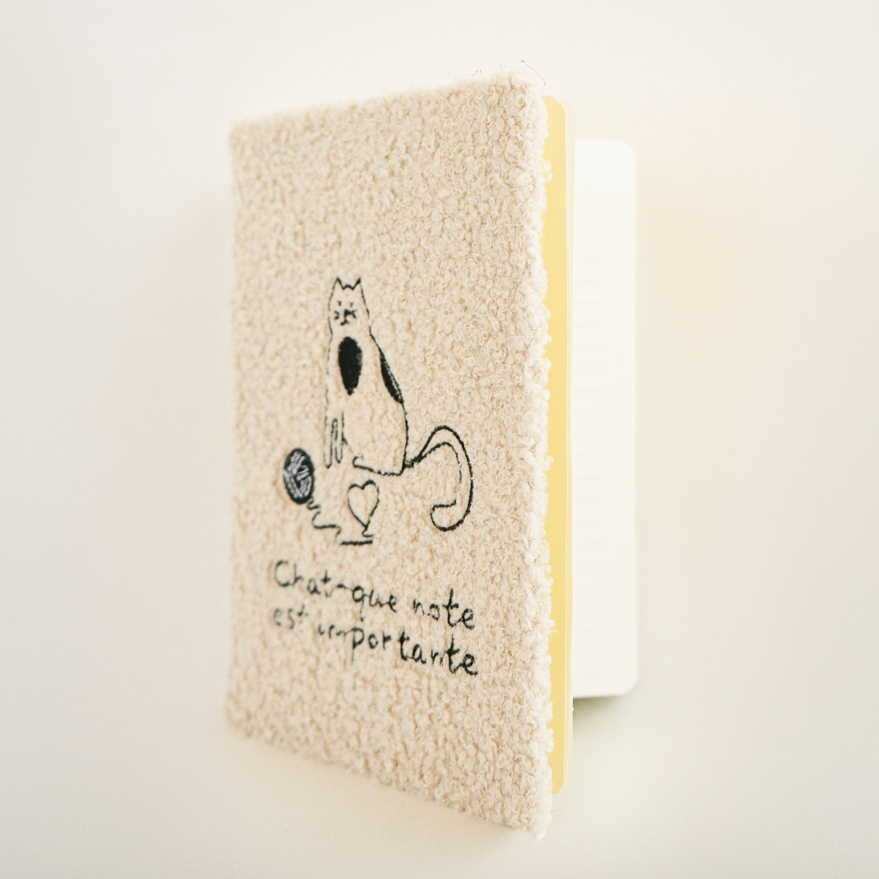 Cahier de note en laine bouclé - Chat