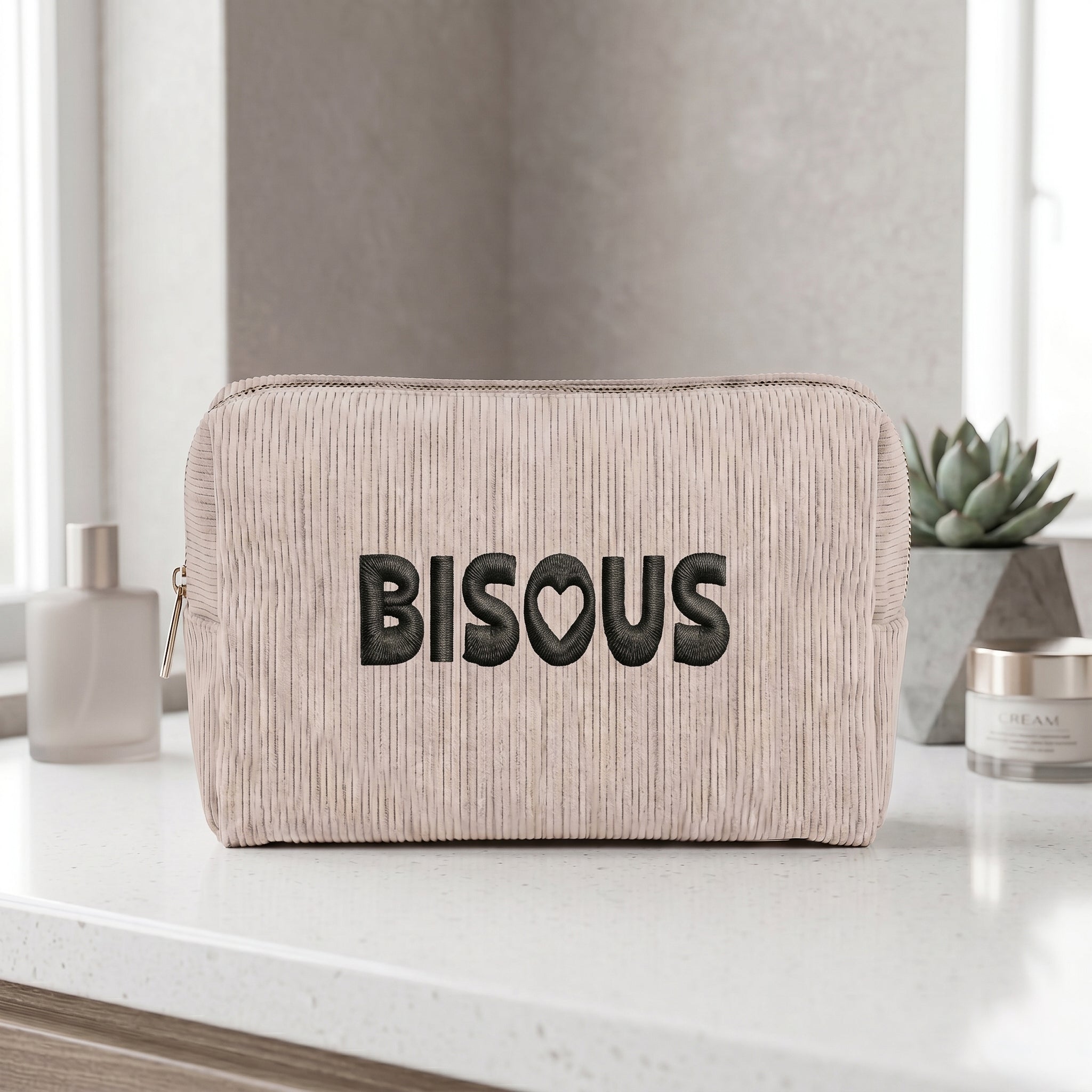Trousse effet corduroy - Bisous